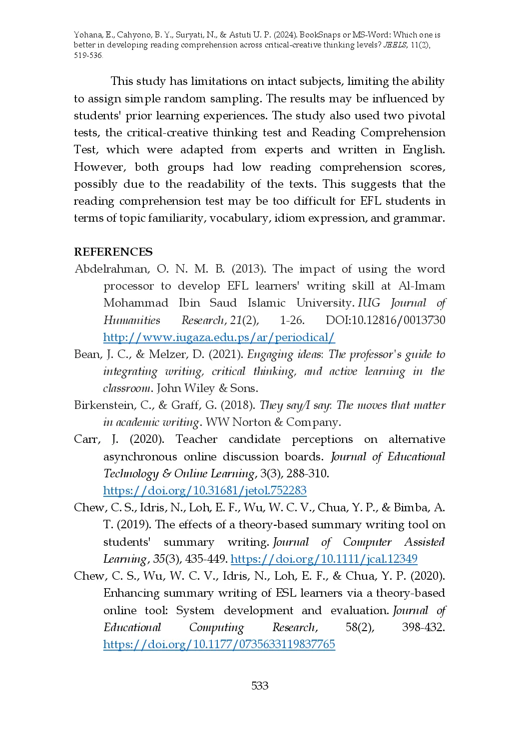 juris Booksnaps or Ms Word Which One Is Better in Developing Reading Comprehension across Critical Creative Thinking Levels