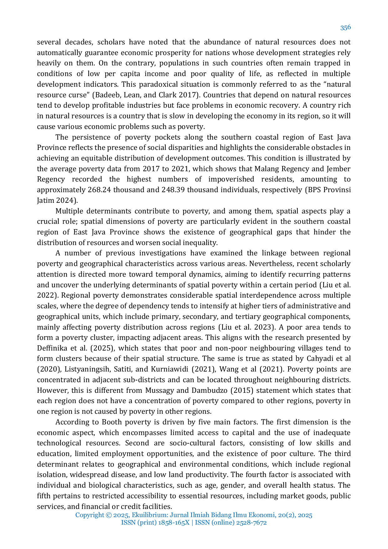 JURIS Uncovering the Map of Poverty in the South Coast Region of East Java A New Perspective from Spatial Analysis
