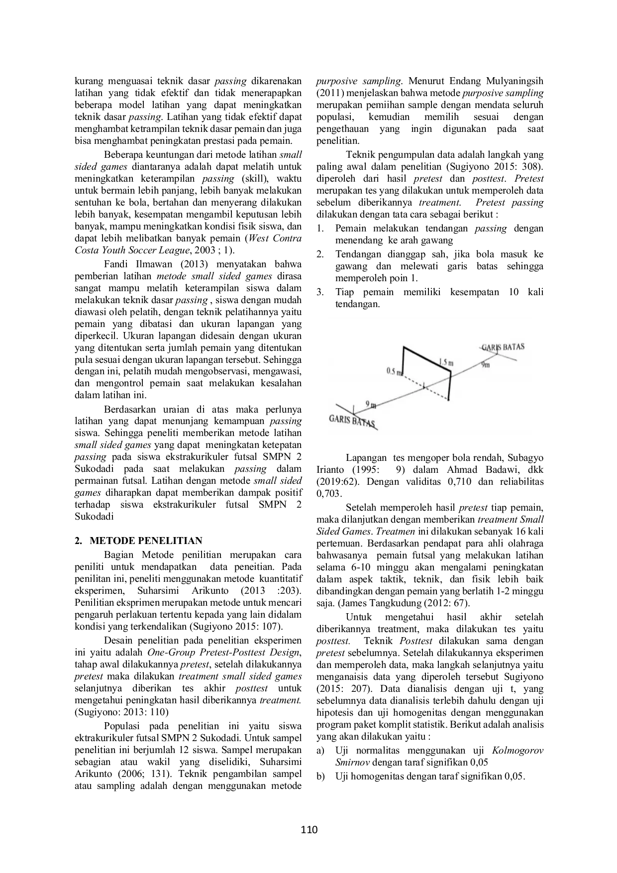JURIS PENGARUH METODE LATIHAN SMALL SIDED GAMES TERHADAP PENINGKATAN KETEPATAN PASSING MENDATAR PADA SISWA EKSTRAKURIKULER FUTSAL