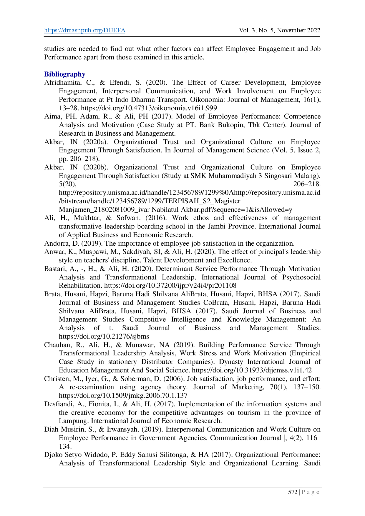 juris The Effect of Interpersonal Communication and Organizational Trust on Employee Engagement and Their Impact on Job Performance
