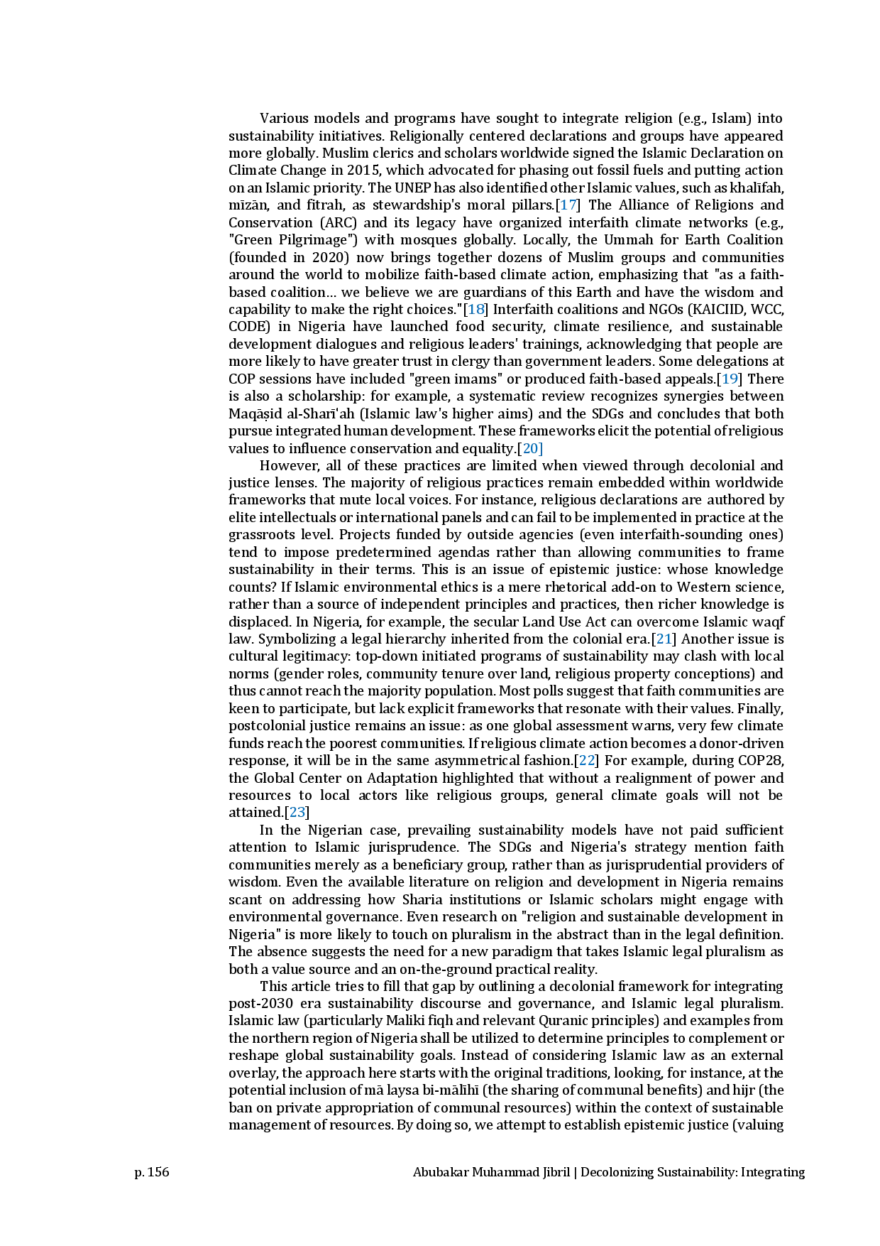 juris Decolonizing Sustainability Integrating Islamic Legal Pluralism into Post 2030 Agendas
