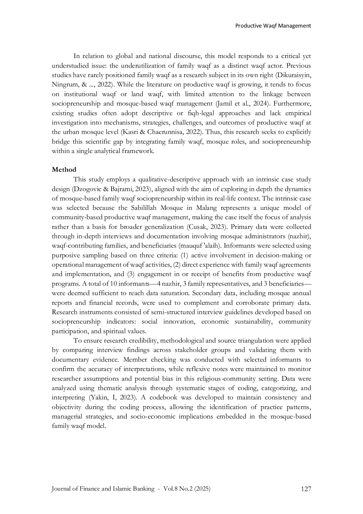 JURIS Productive Waqf Management and Socio Entrepreneurship The Role of Mosque Based Family Waqf in Indonesia