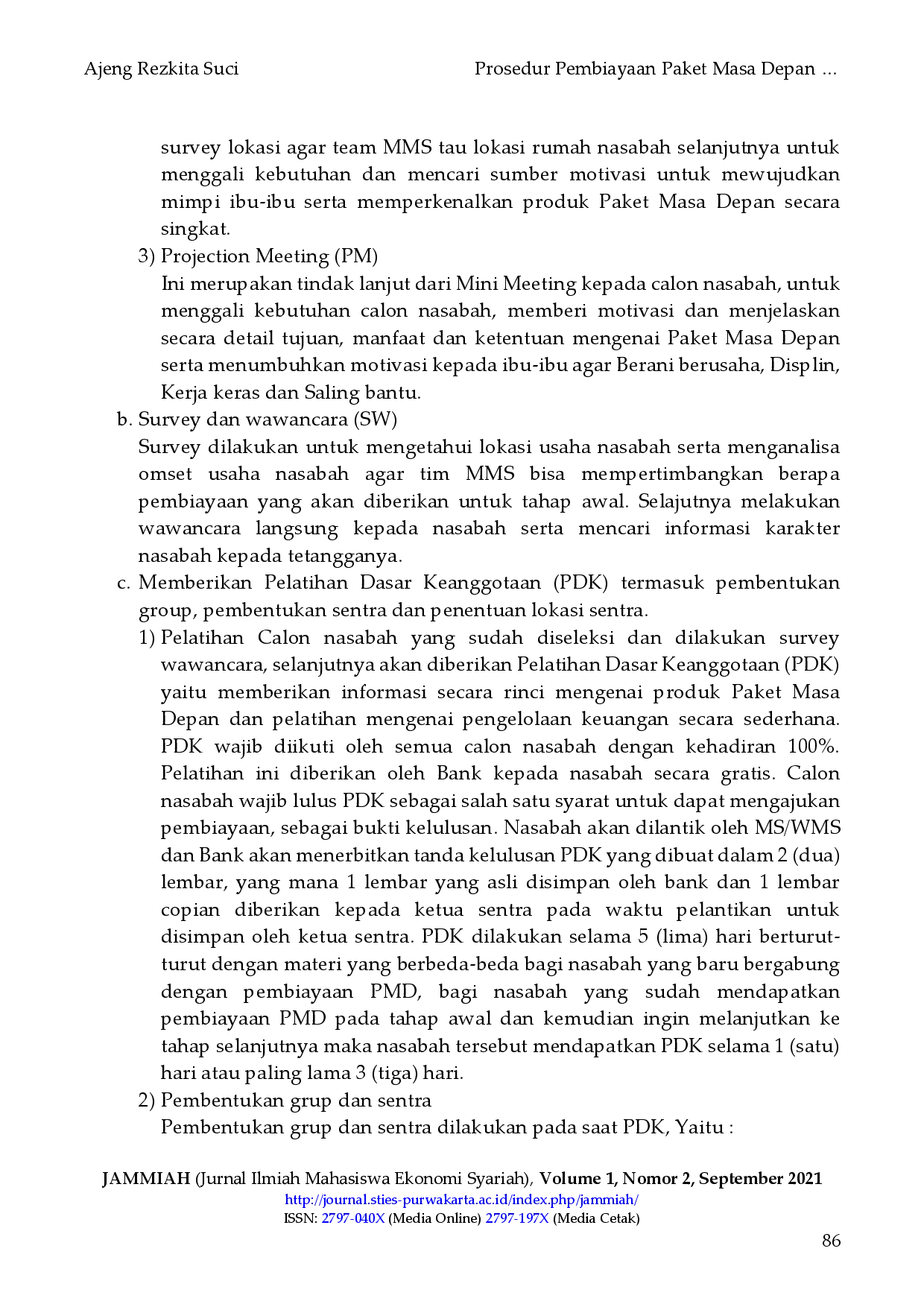 juris Prosedur Pembiayaan Paket Masa Depan PMD Di BTPN Syariah MMS Rengasdengklok Karawang