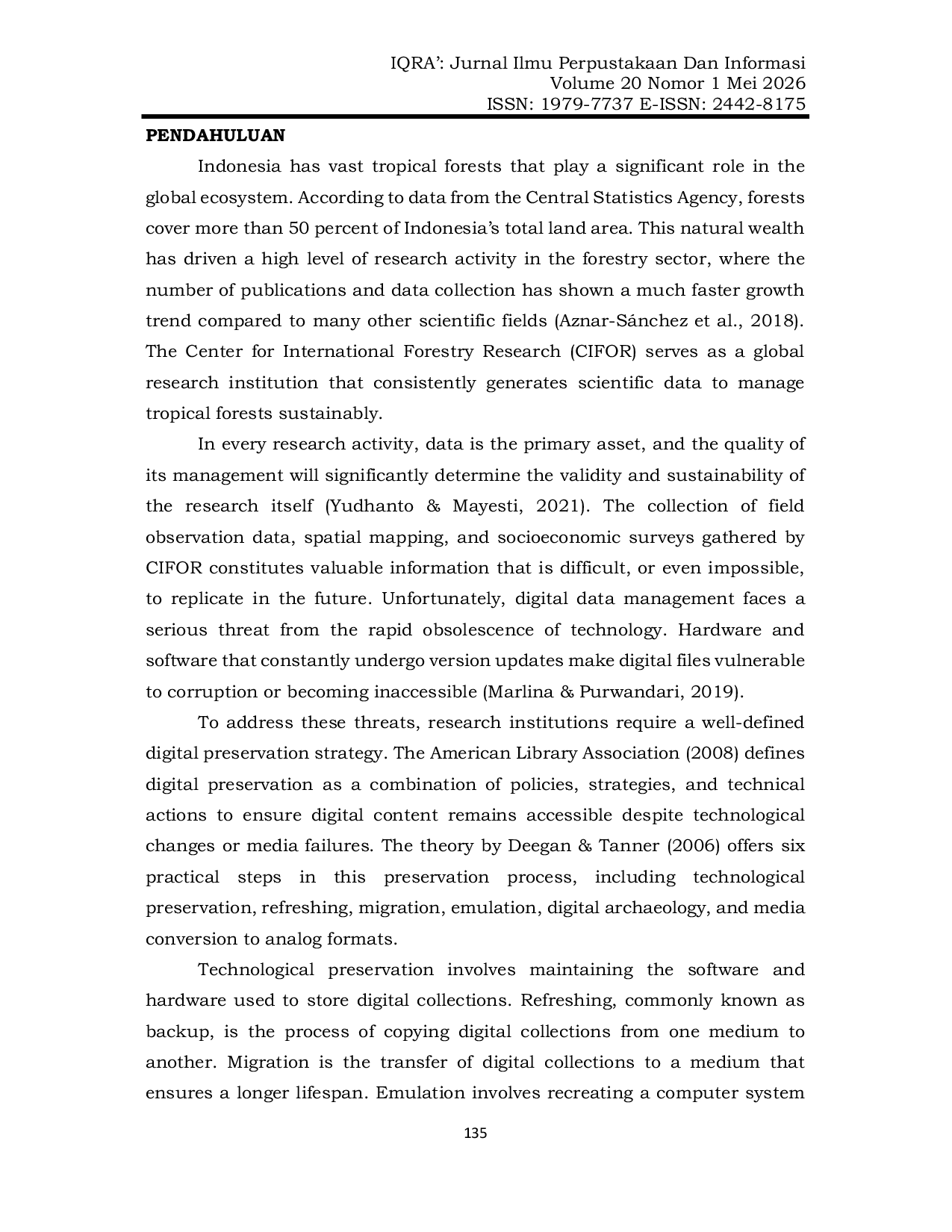JURIS Digital Preservation Strategy For Research Data At The Center For International Forestry Research CIFOR With The Dataverse Repository
