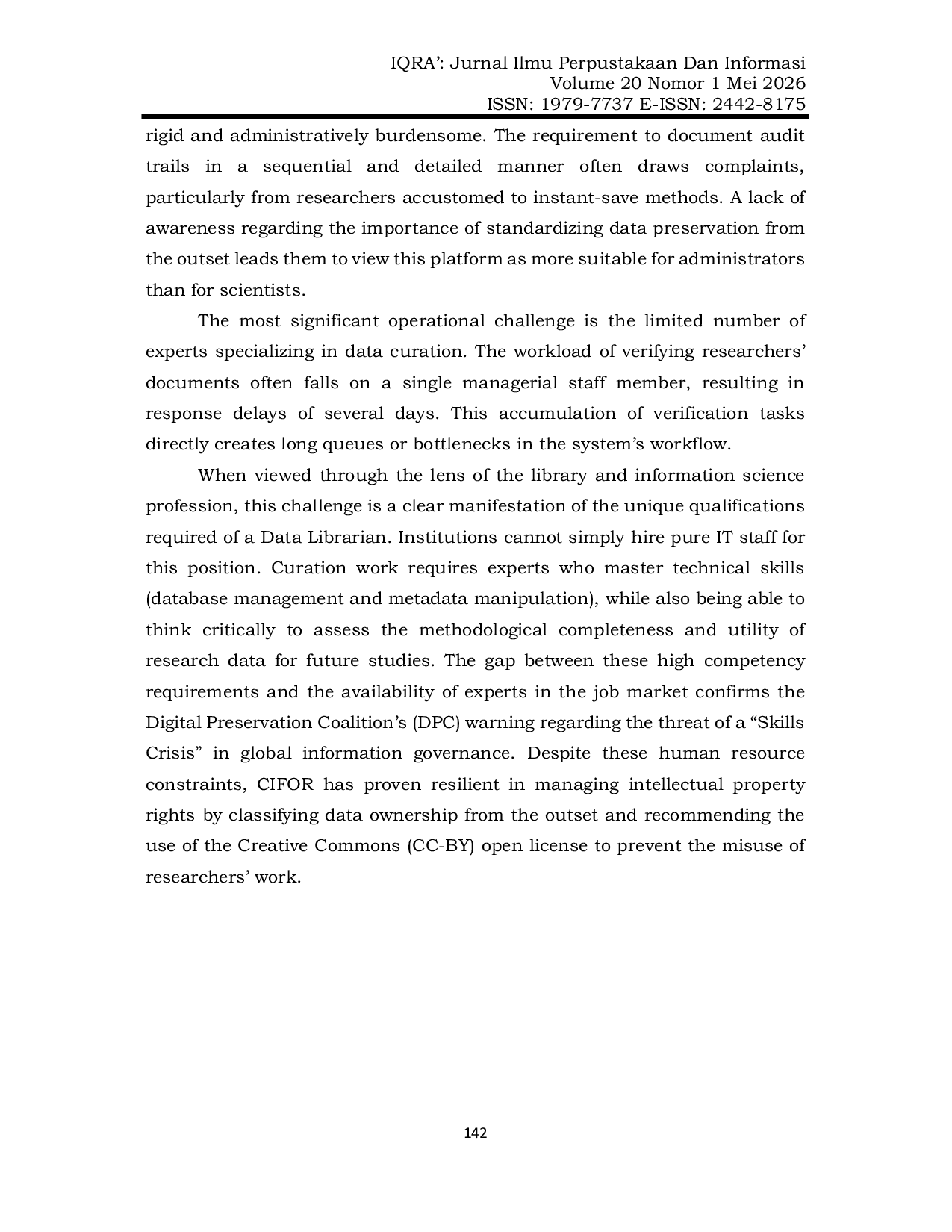JURIS Digital Preservation Strategy For Research Data At The Center For International Forestry Research CIFOR With The Dataverse Repository