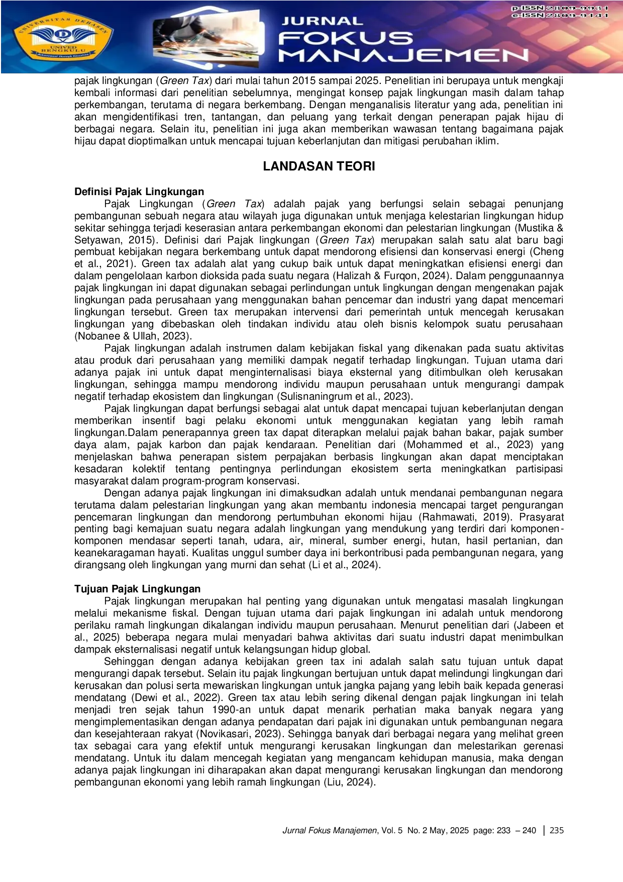 JURIS Exploring Green Tax Through A Systematic Literature Review Analyzing Developments In Promoting Sustainability