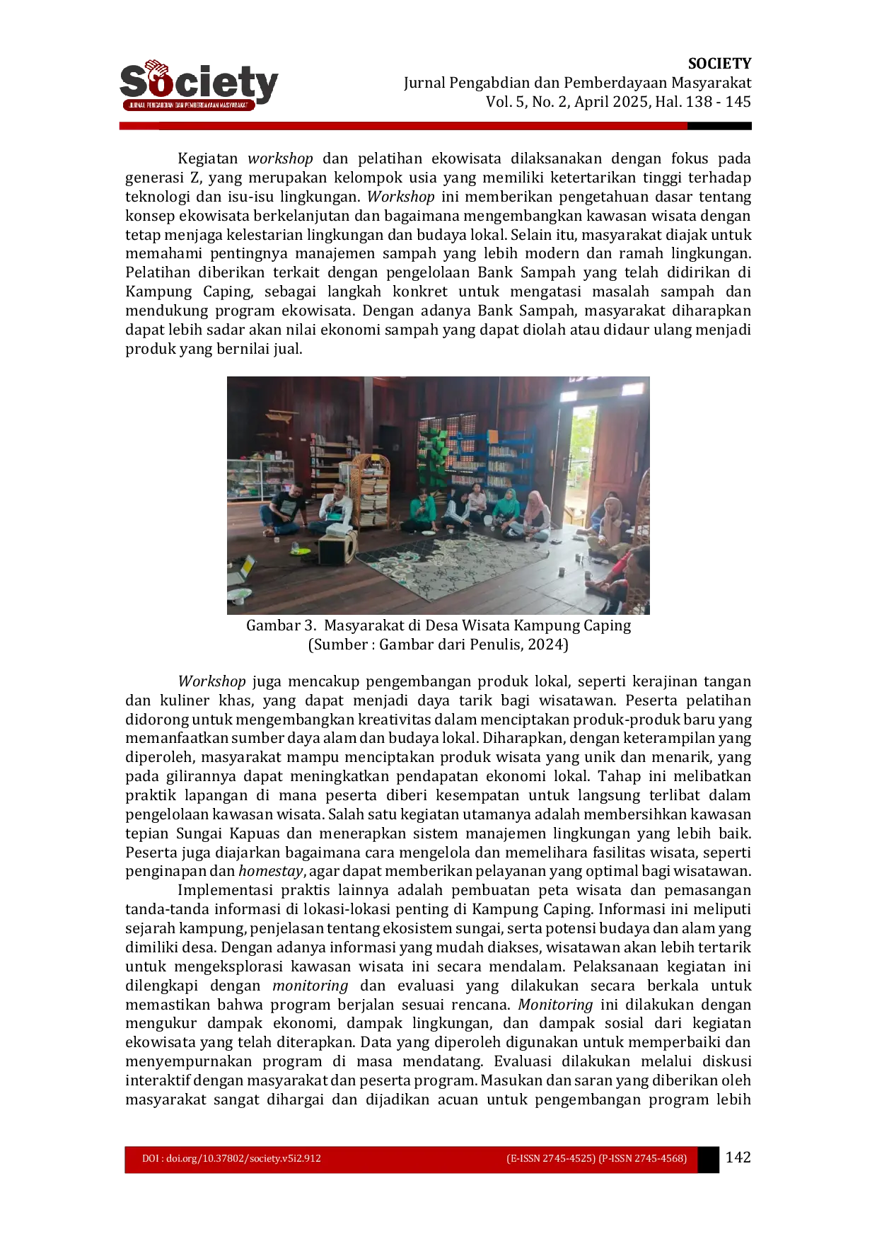 JURIS Pelestarian Budaya Lokal dan Peran Esensial Generasi Z dalam Ekowisata Berkelanjutan di Kampung Caping