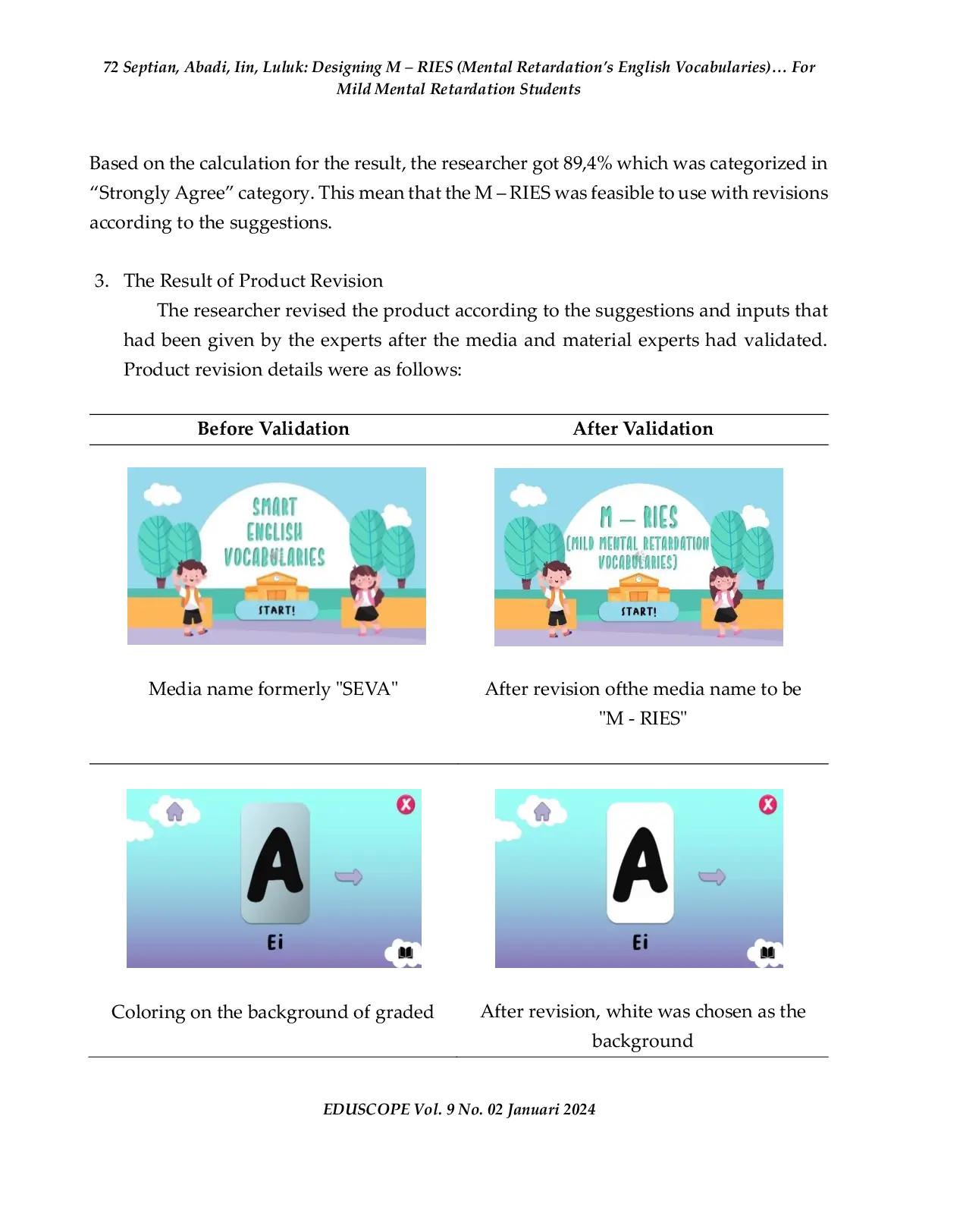 JURIS Designing M RIES Mental Retardation s English Vocabularies As Learning Media For Mild Mental Retardation Students