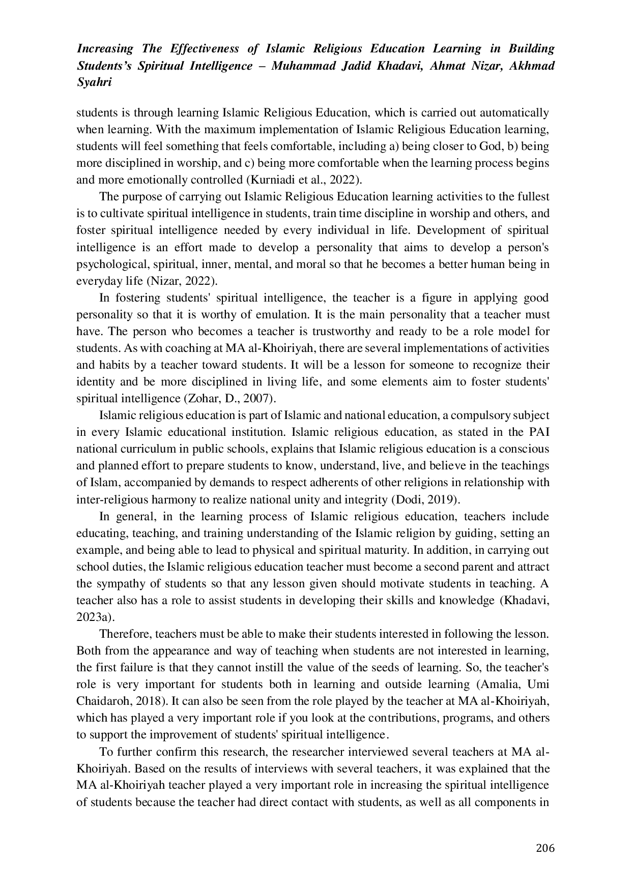 JURIS Increasing The Effectiveness of Islamic Religious Education Learning in Building Students s Spiritual Intelligence