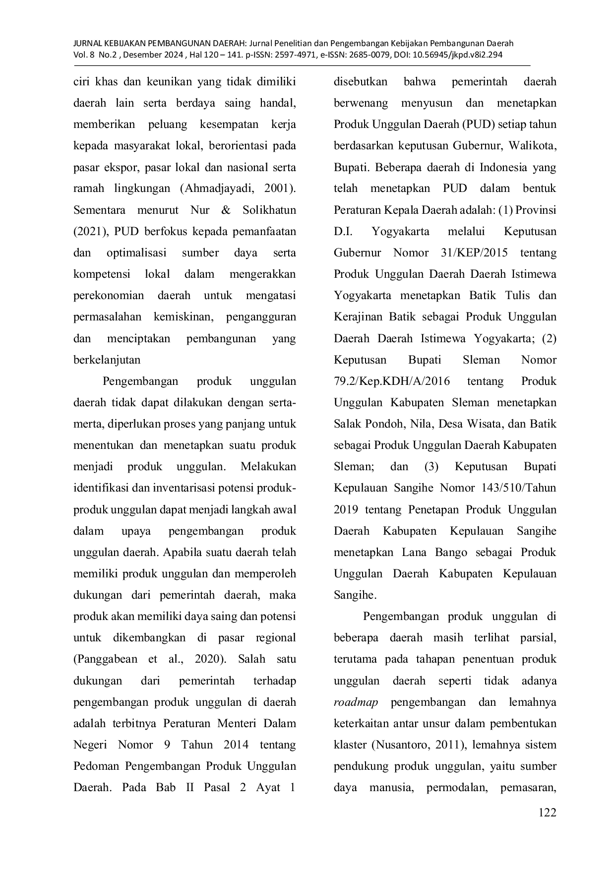 JURIS Identifikasi dan Penentuan Produk Unggulan Daerah Kabupaten Kotawaringin Timur