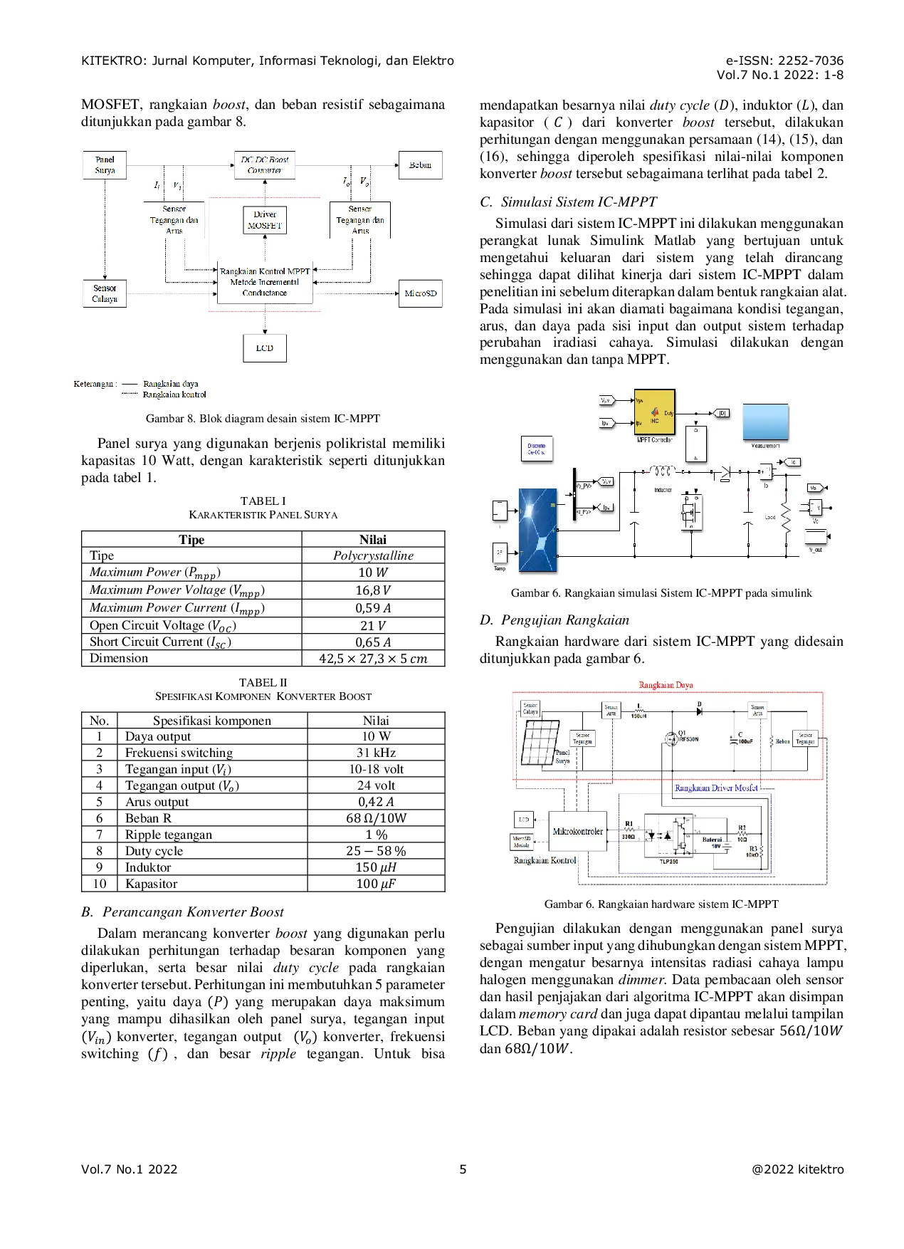 JURIS Desain Maximum Power Point Tracking MPPT Pada Sistem Fotovoltaik Menggunakan Algoritma Incremental Conductance