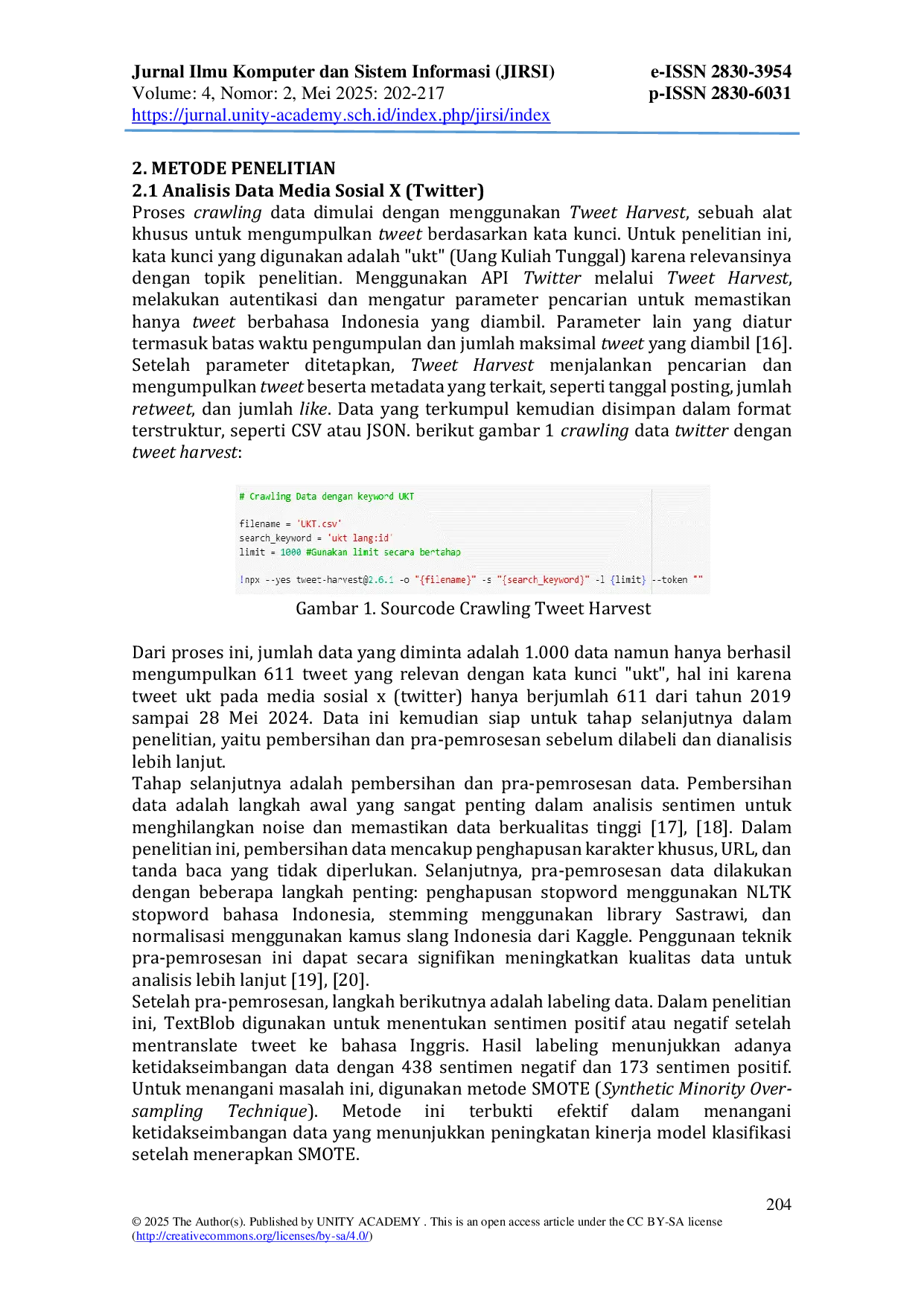 JURIS Optimalisasi Random Forest untuk Sentimen Bahasa Indonesia dengan GridSearch dan SMOTE