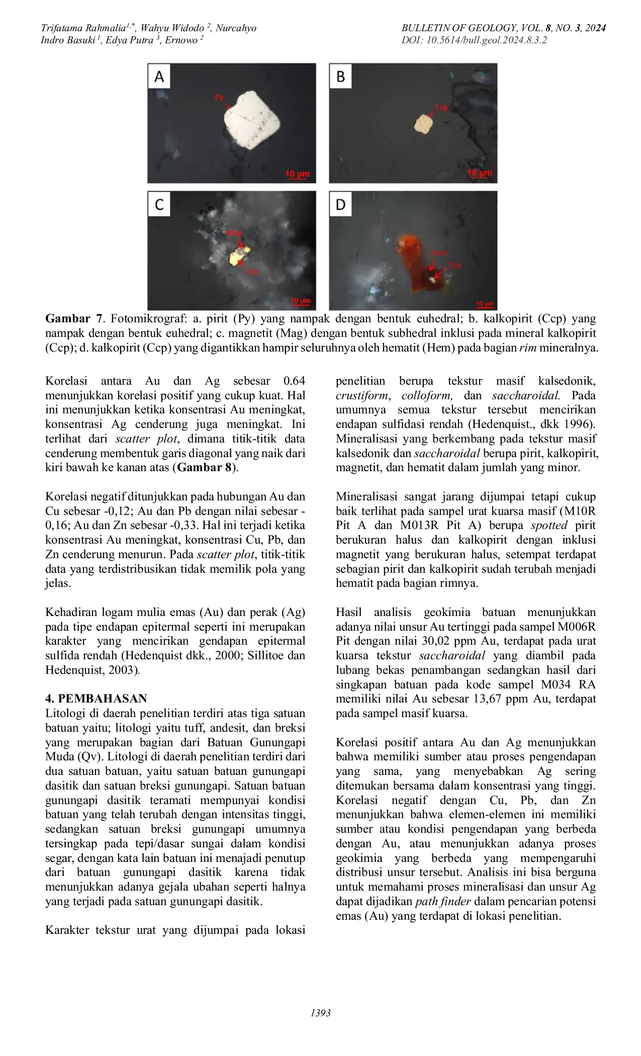 JURIS Karakteristik Mineralisasi Endapan Emas Daerah Tatelu Minahasa Utara