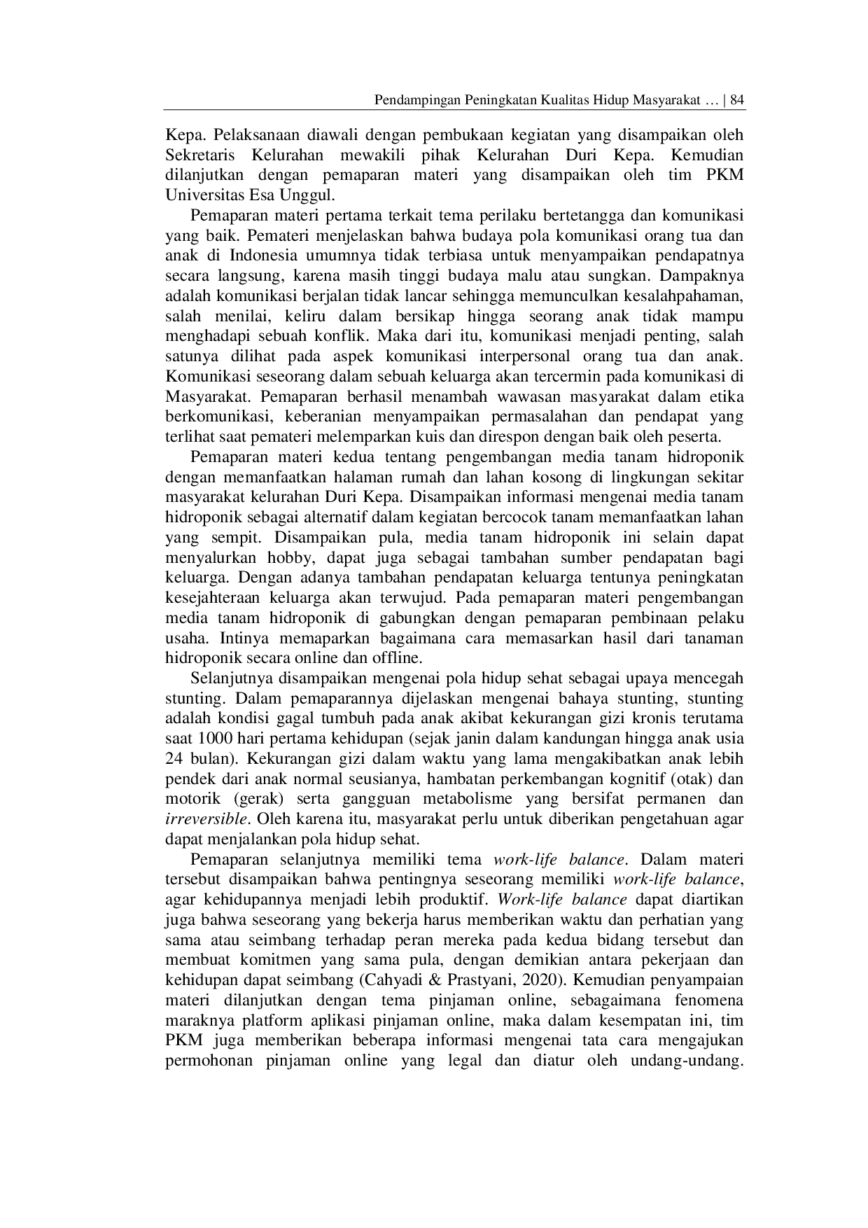 JURIS Pendampingan Peningkatan Kualitas Hidup Masyarakat melalui Pengembangan Usaha Perilaku Hidup Sehat dan Sadar Hukum