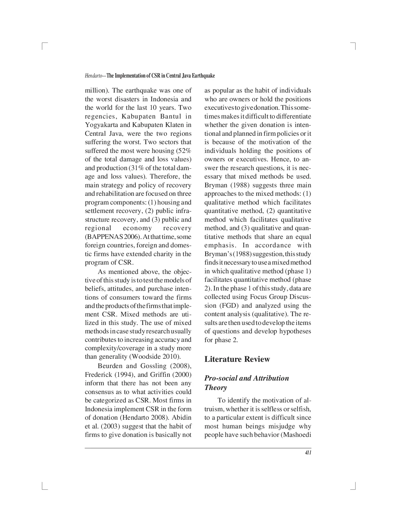 juris The Implementation of Corporate Social Responsibility CSR in Central Java Earthquake A Preliminary Study on Consumer Belief Attitude and Purchase Intention