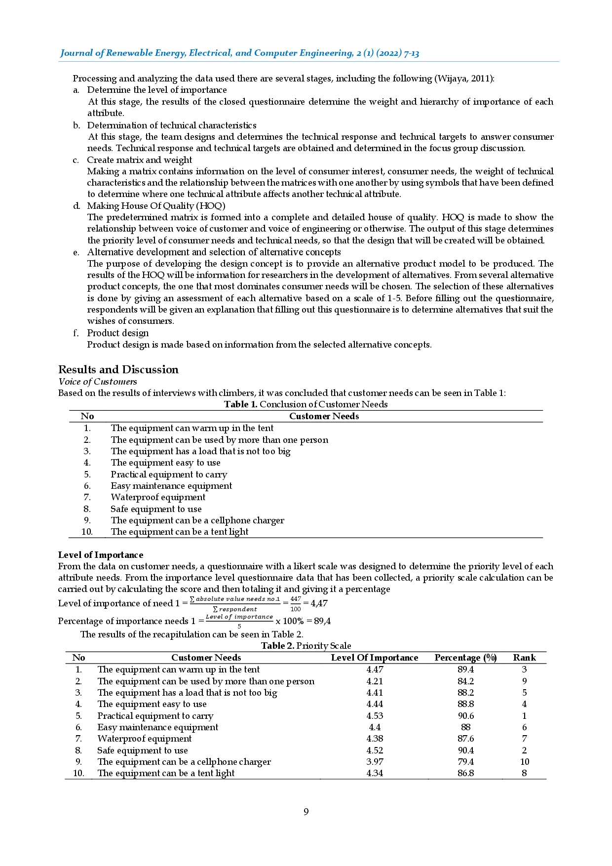 juris Heater lamp product design as hypothermia prevention using qfd quality function deployment