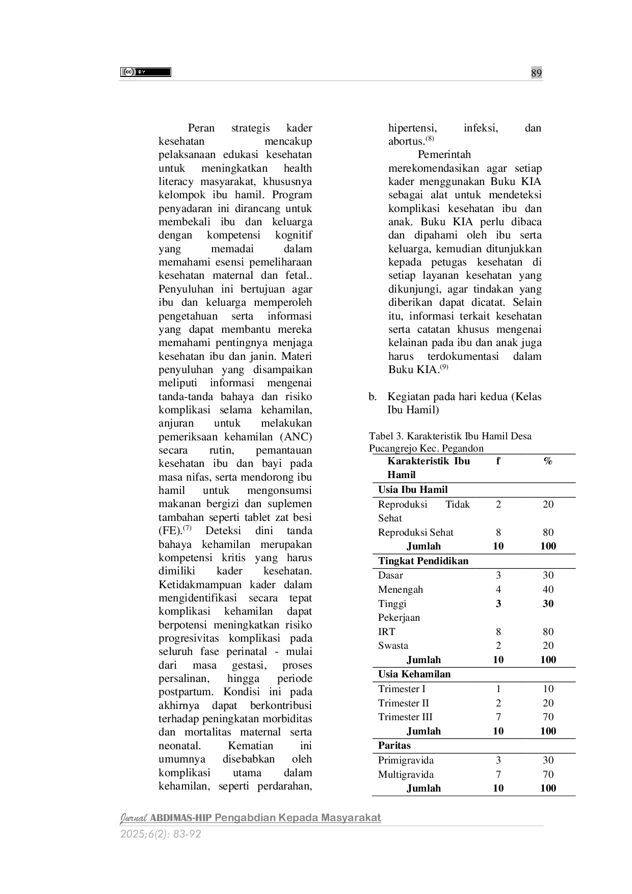 JURIS Pemberdayaan Keluarga dan Penguatan Peran Kader Dalam Identifikasi Resiko Tinggi Maternal Dan Neonatal Sebagai Upaya Pencegahan Komplikasi Di Desa Pucangrejo
