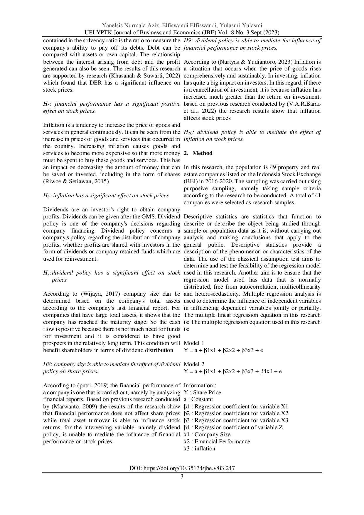 juris Determination of Dividends and Their Implications for Share Prices in Property and Real Estate Companies in 2016 2020