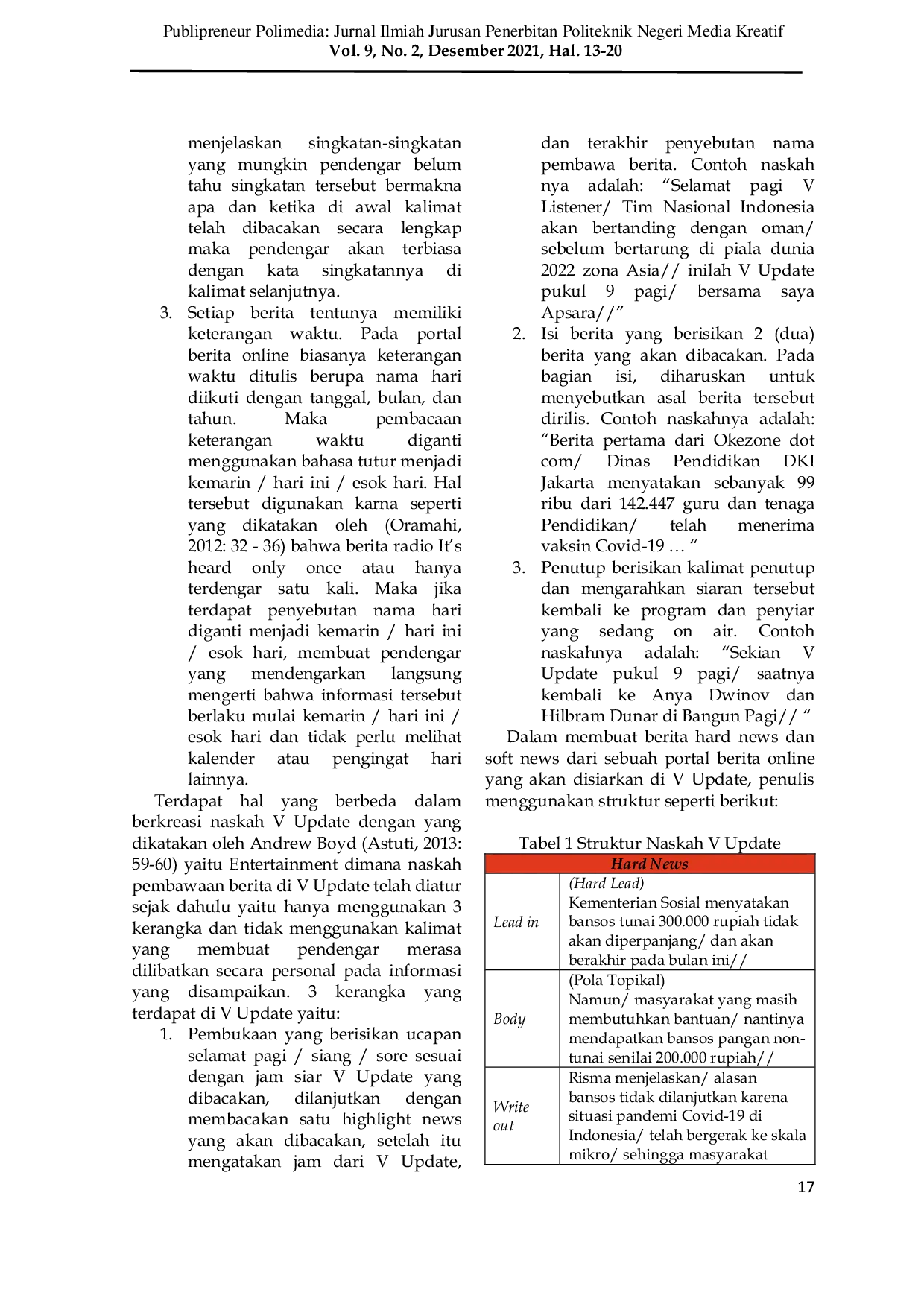 JURIS The Role of The Author In The Making V Update On V Radio Jakarta