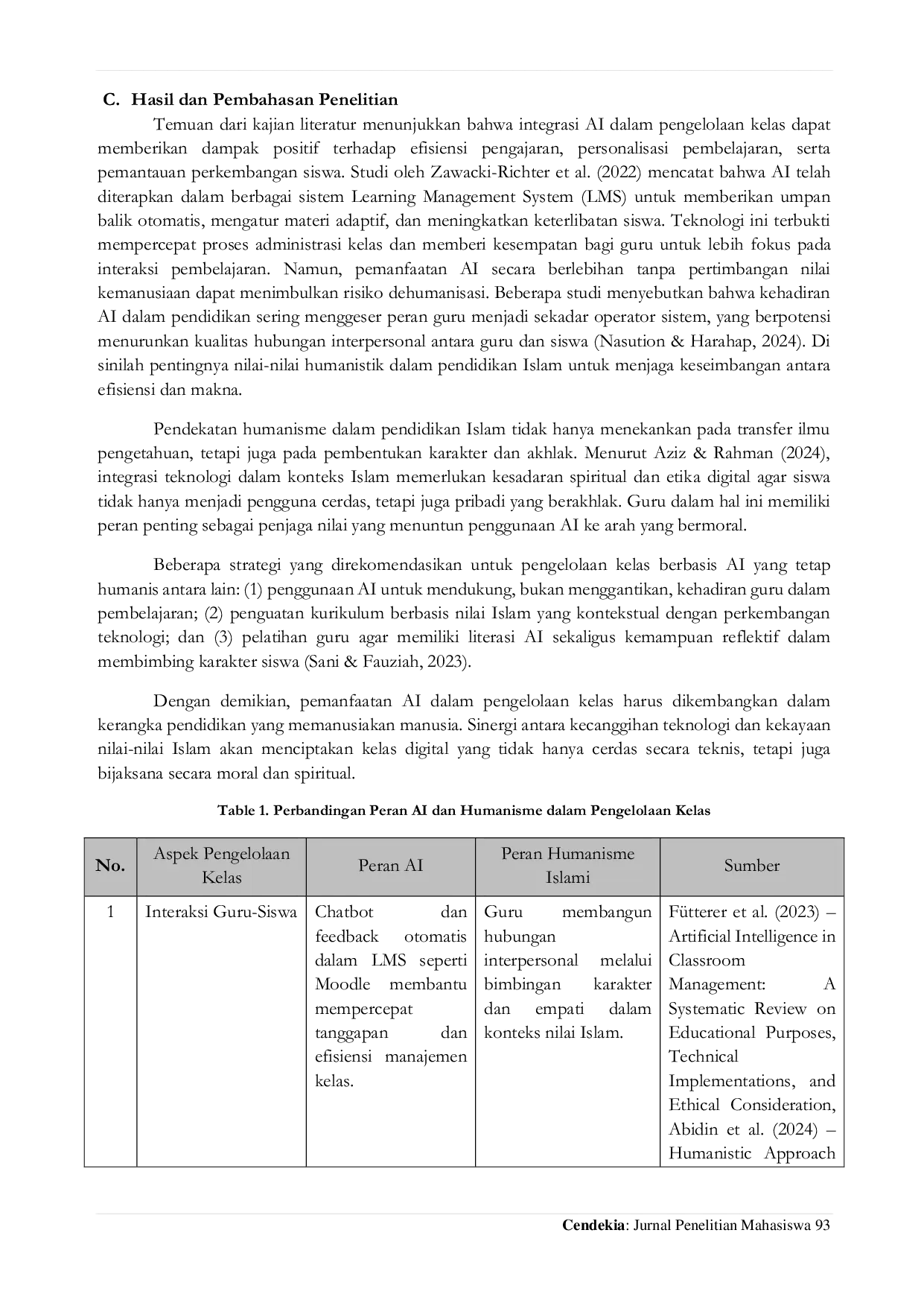 JURIS Masa Depan Pengelolaan Kelas Peran Kecerdasan Buatan dan Humanisme dalam Pembelajaran Interaktif