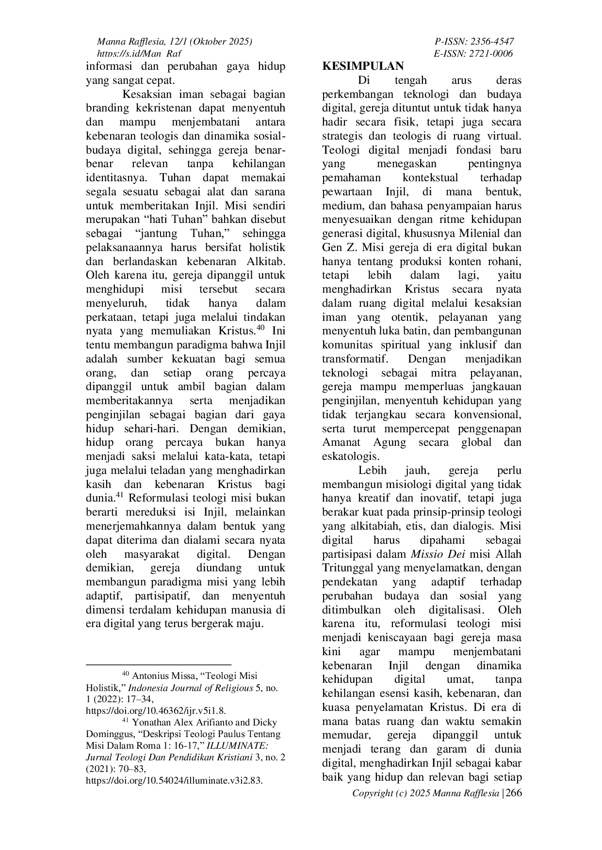 JURIS Teologi Digital dan Relevansi Misi Gereja di Era Virtual Studi Kritis Evangelisasi Online di Kalangan Generasi Milenial dan Gen Z