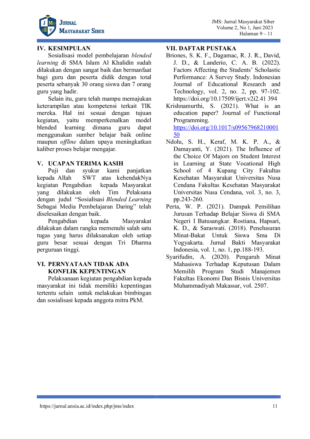 JURIS Sosialisasi Blended Learning Sebagai Media Pembelajaran Daring