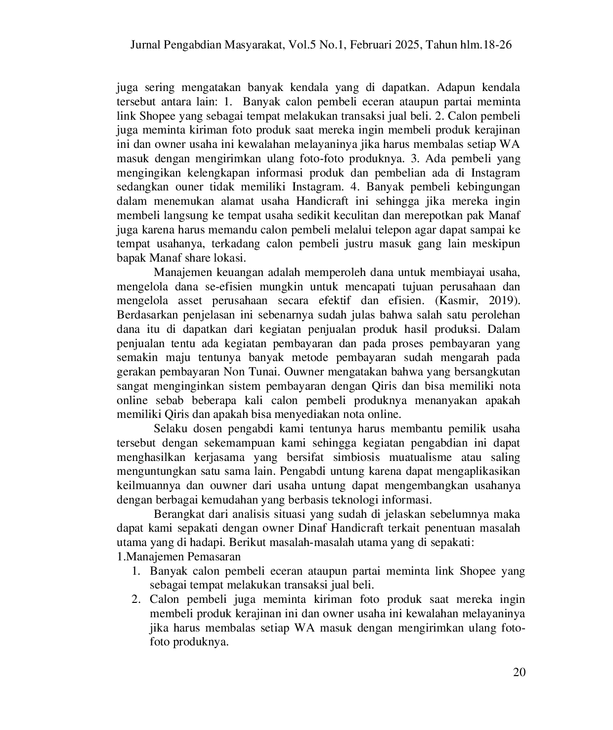 JURIS Pelatihan Pemasaran Berbasis Teknologi Informasi Pada UMKM Kerajinan Hand Drum Di Kecamatan Genteng Banyuwangi