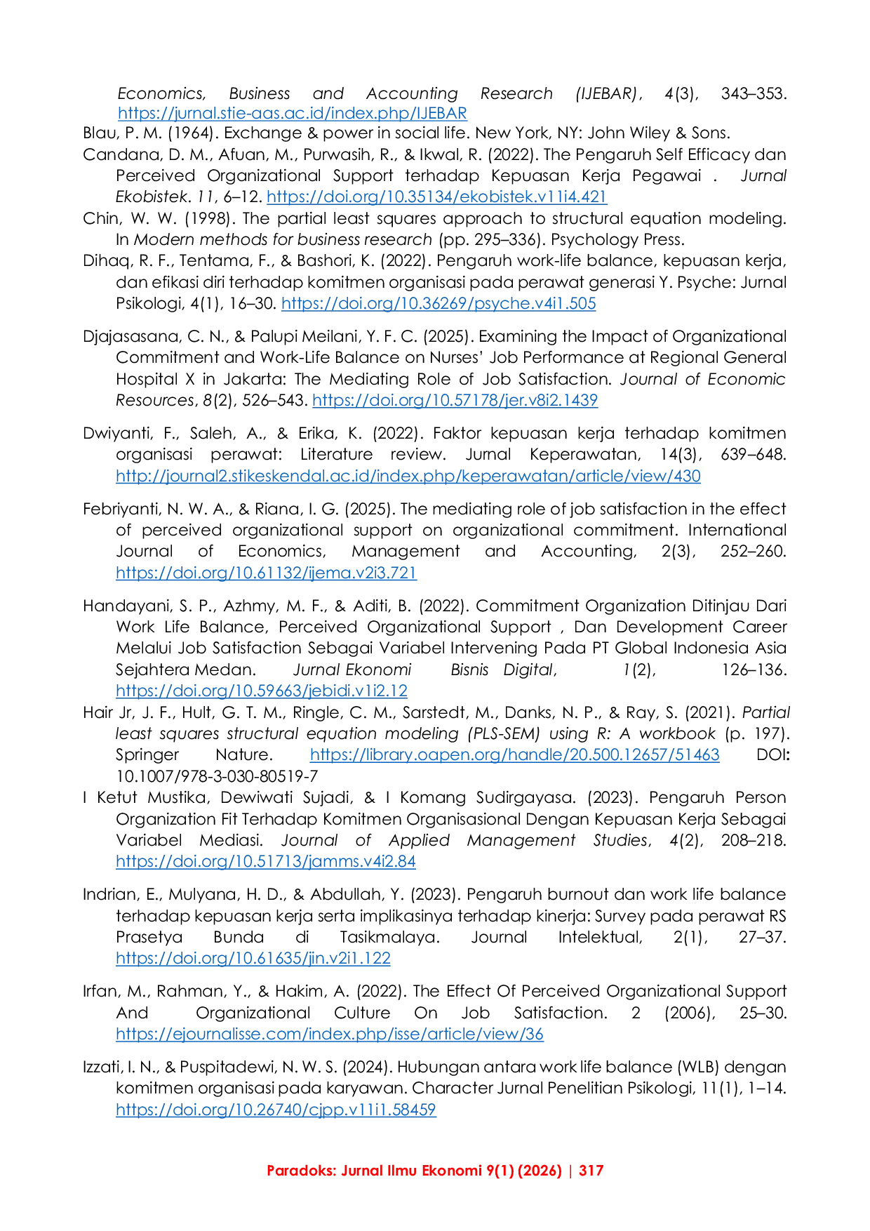 JURIS Understanding Organizational Commitment in Public Hospitals Insights from Work Life Balance Perceived Organizational Support and Job Satisfaction