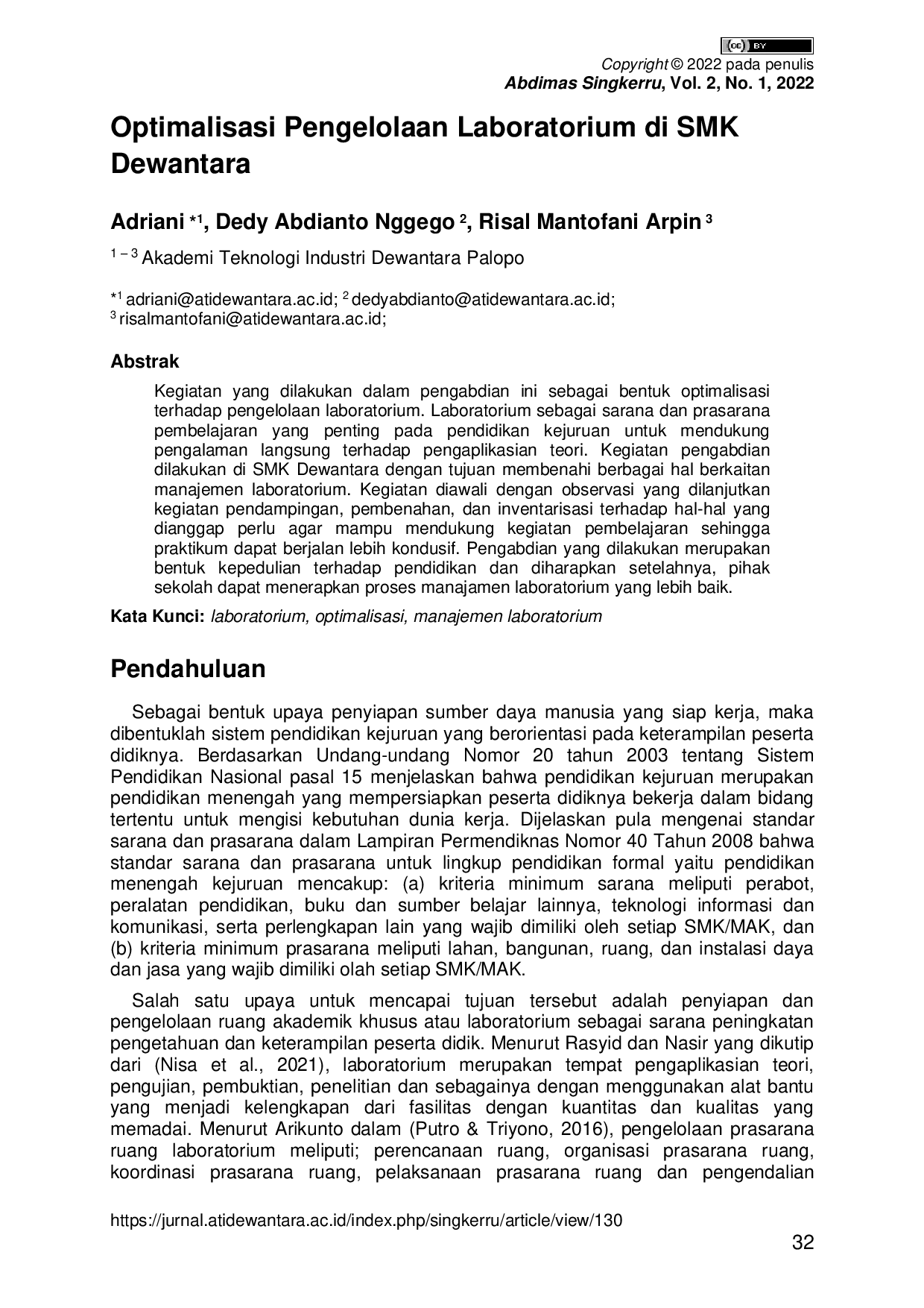 JURIS Optimalisasi Pengelolaan Laboratorium di SMK Dewantara