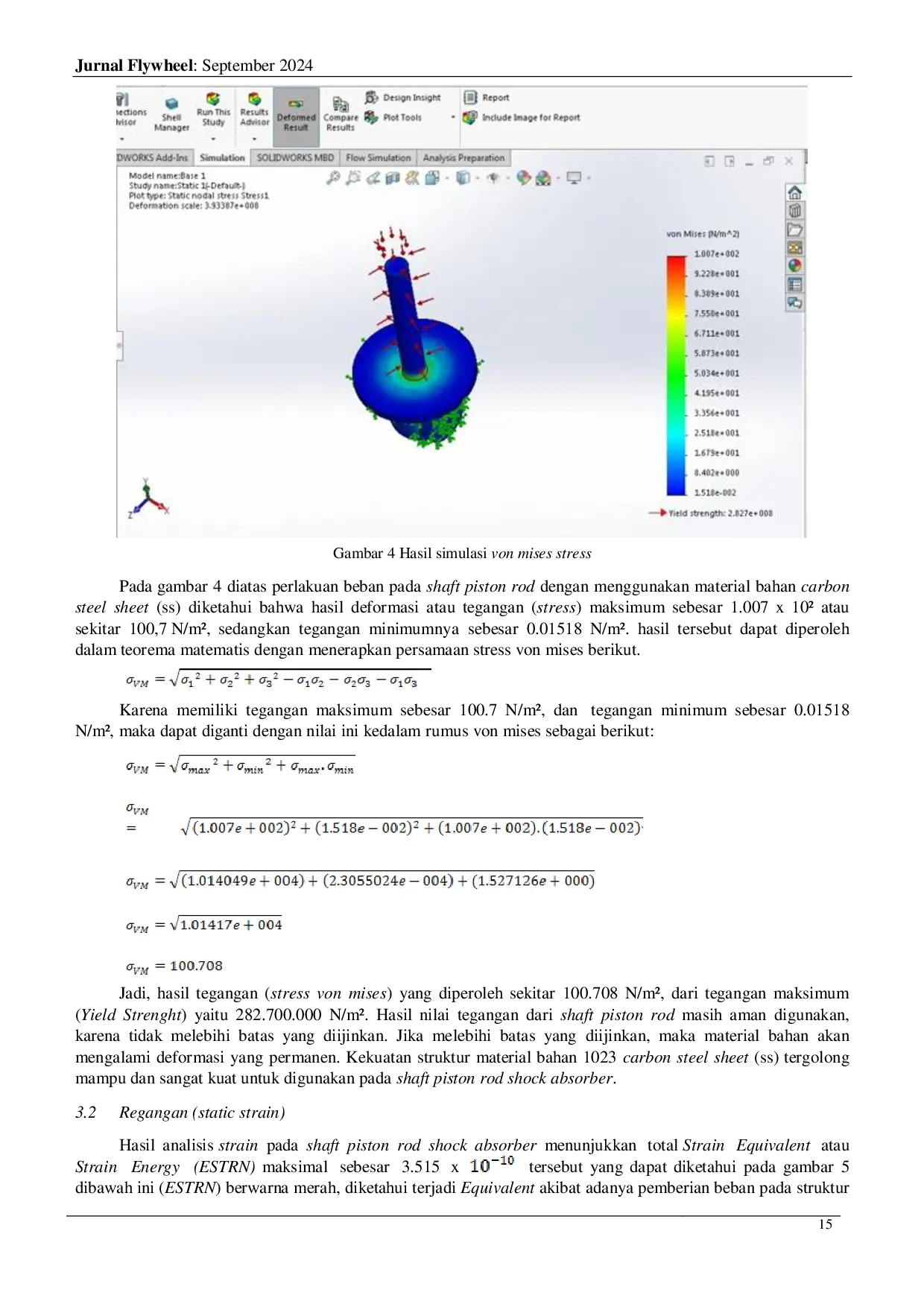 JURIS Analisis Shaft Piston Rod Shock Absorber dengan Material Baja Karbon Menggunakan Finite Element Method