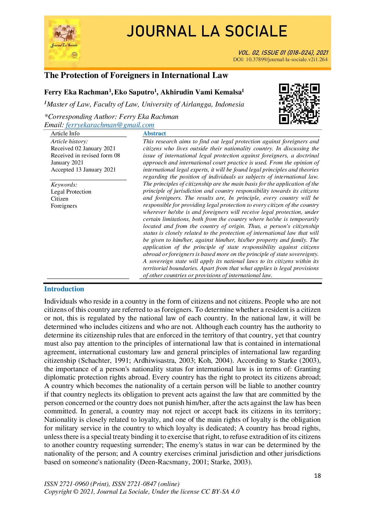juris The Protection of Foreigners in International Law