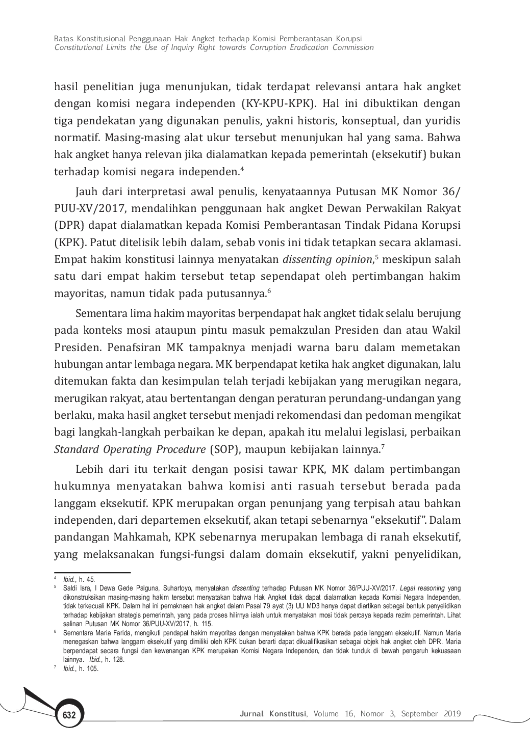JURIS Batas Konstitusional Penggunaan Hak Angket Terhadap Komisi Pemberantasan Korupsi