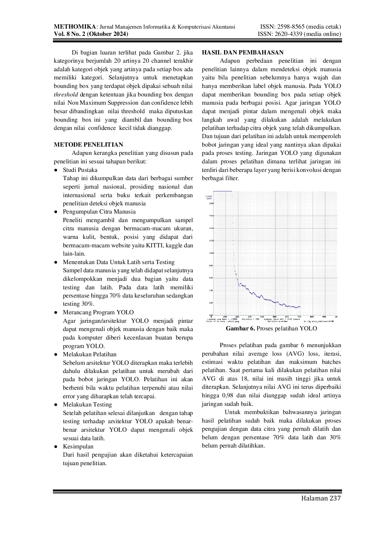 JURIS Implementasi Metode Yolo Pada Deteksi Objek Manusia