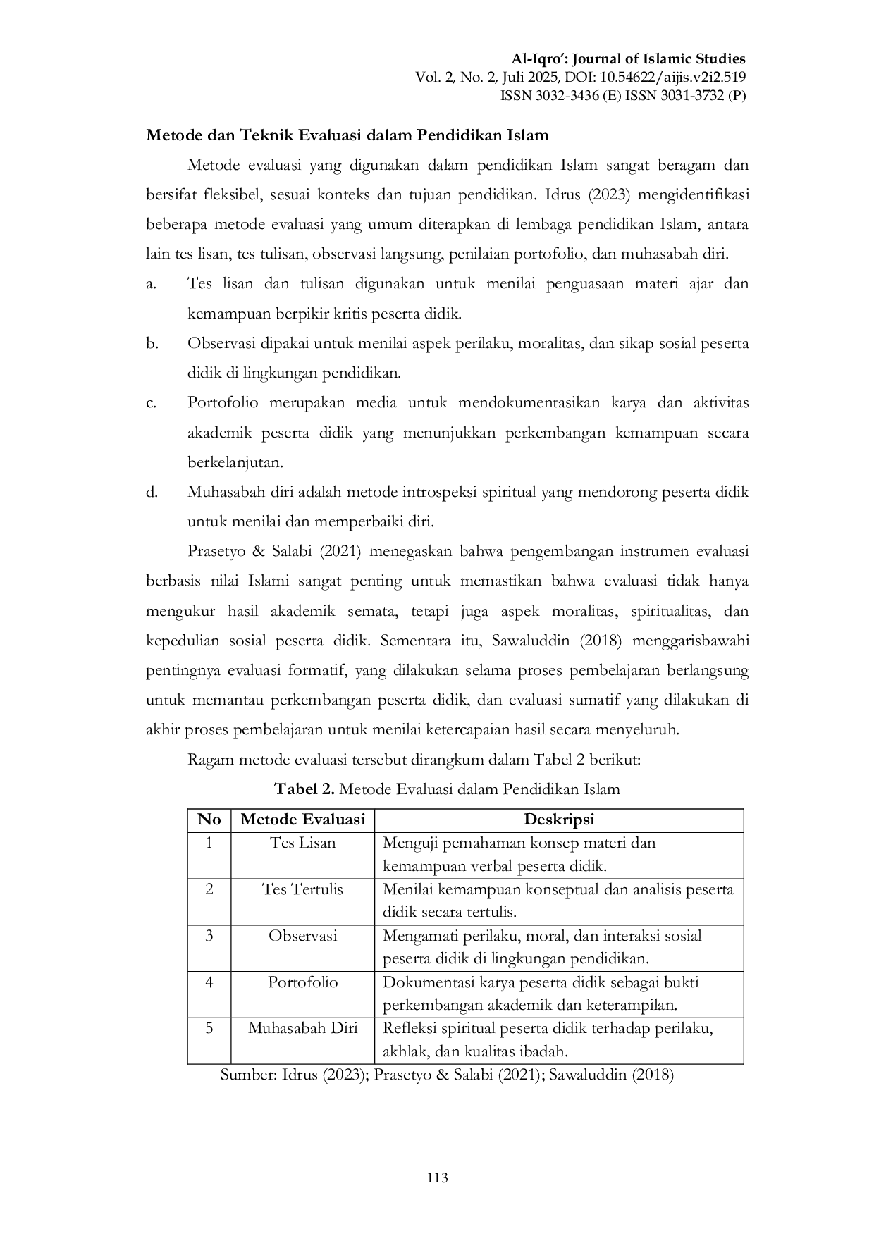 JURIS Evaluasi Pendidikan Islam di Era Kontemporer Konsep Prinsip Metode dan Implementasi