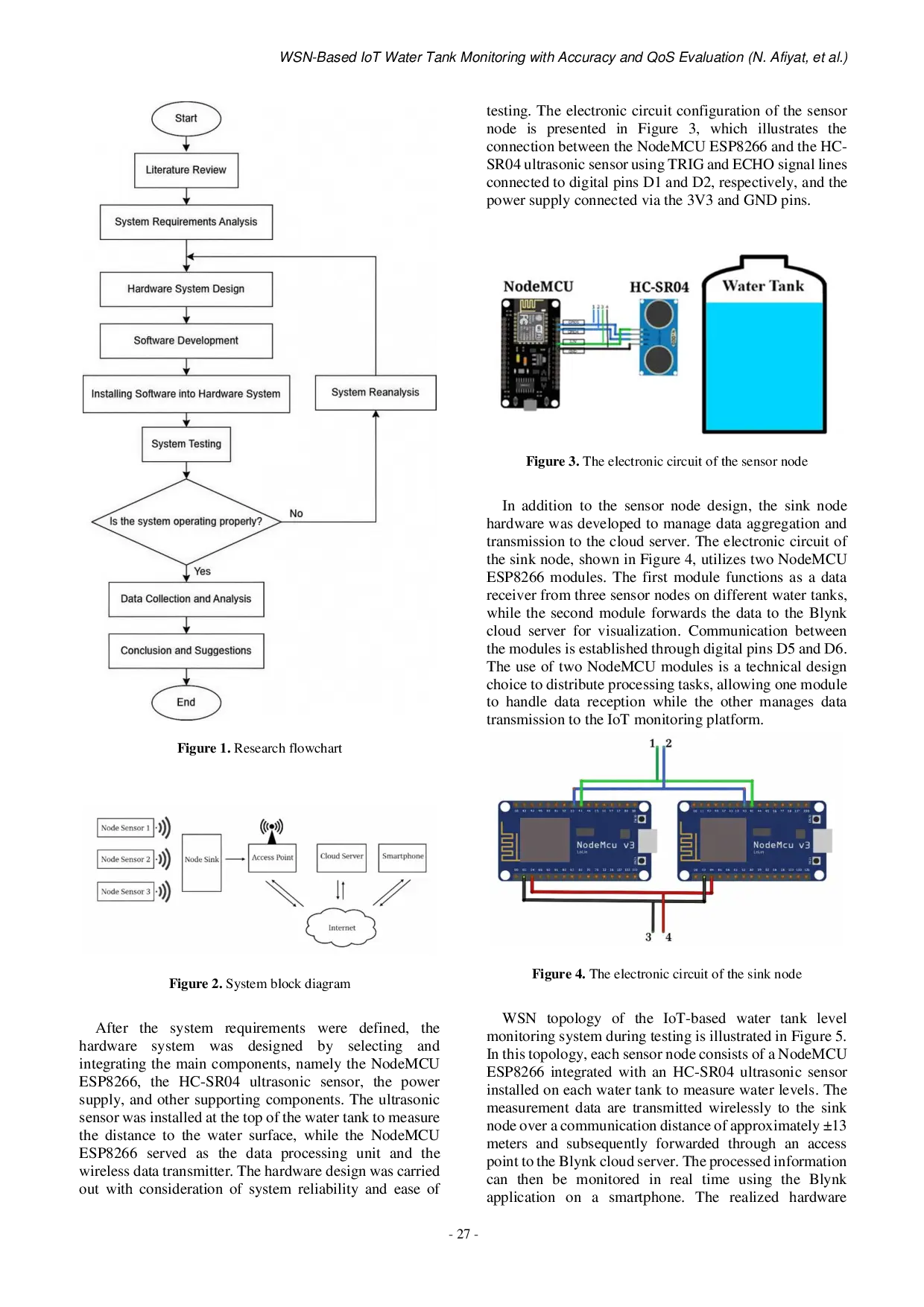 JURIS WSN Based IoT Water Tank Monitoring with Accuracy and QoS Evaluation