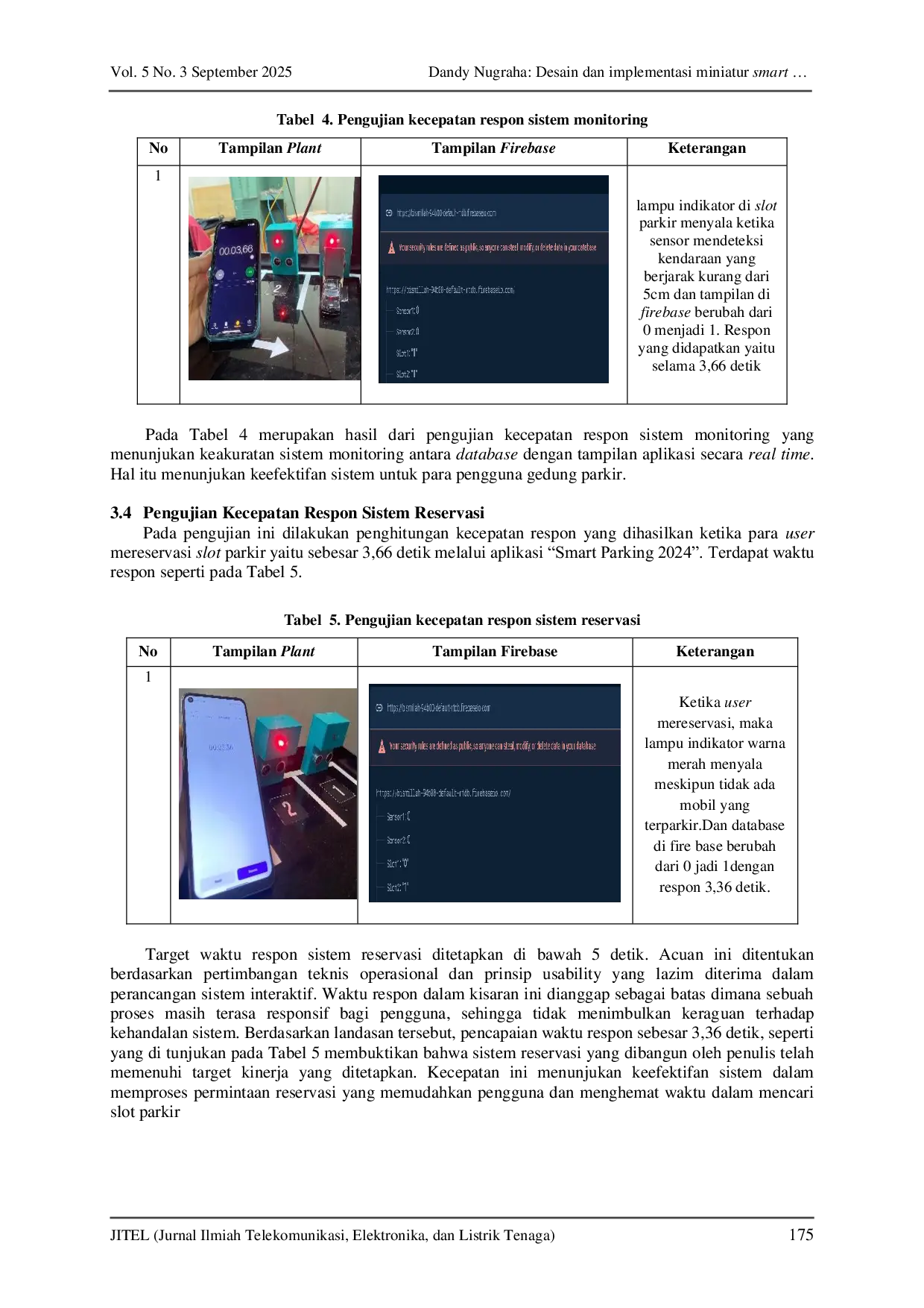 JURIS Desain dan implementasi miniatur smart parking dengan sistem reservasi parkir berbasis Internet of Things