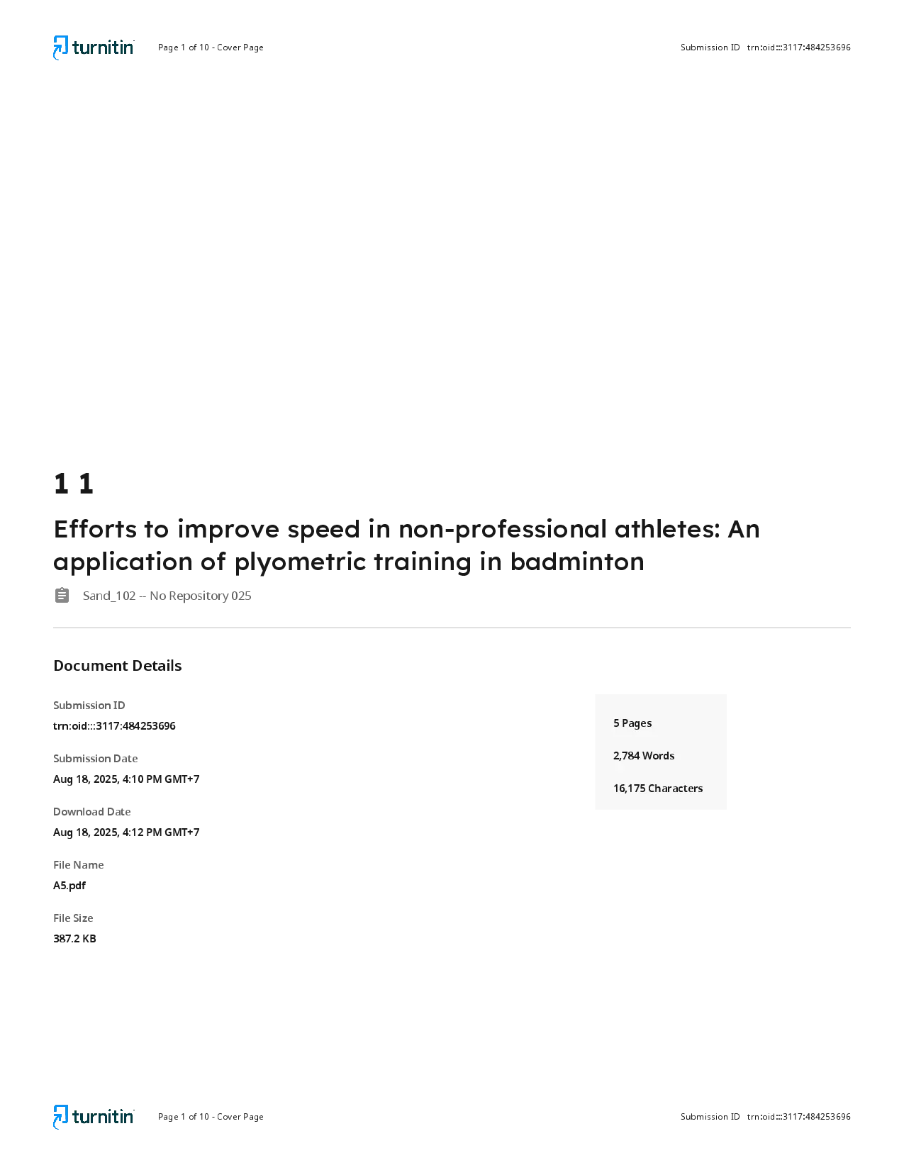 juris Efforts to improve speed in non professional athletes An application of plyometric training in badminton
