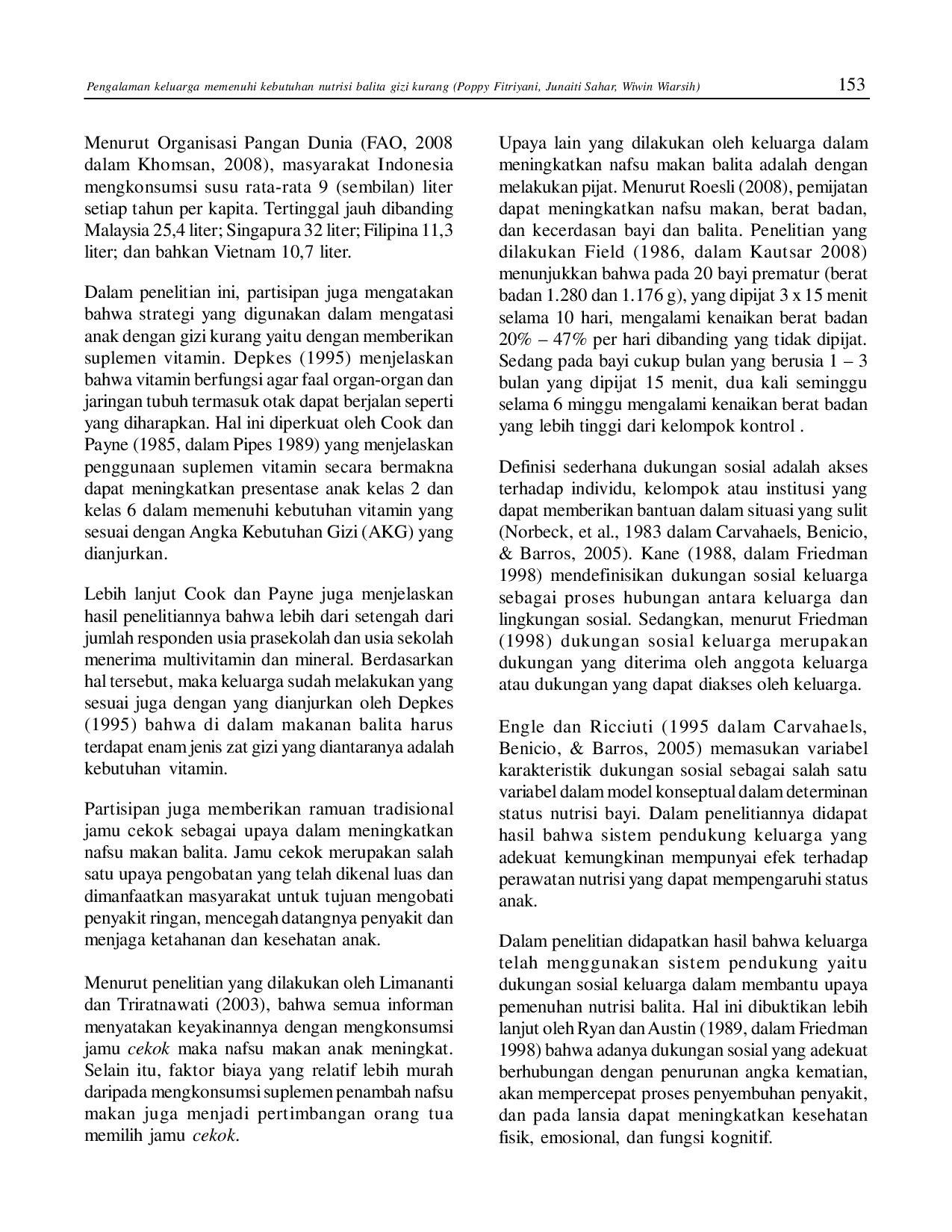 juris Pengalaman Keluarga Memenuhi Kebutuhan Nutrisi Balita Gizi Kurang