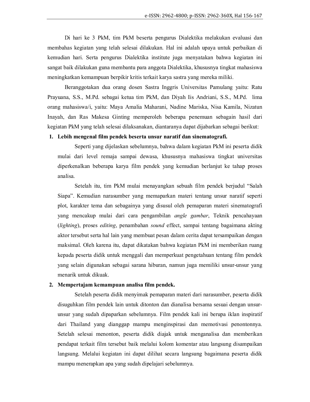 JURIS Peningkatan Kemampuan Berpikir Kritis melalui Analisis Film dalam Ranah Sastra