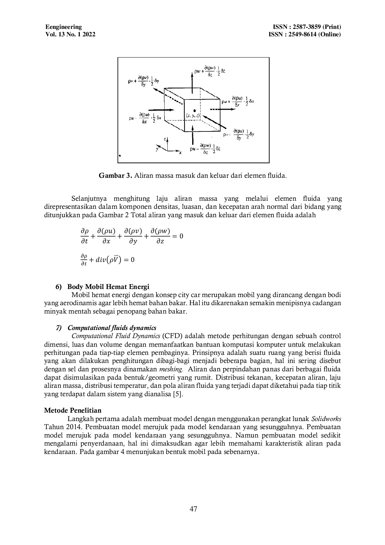 JURIS Analisis Turbulensi Mobil Hemat Energi Konsep City Car Pada Kecepatan 45 Km Jam Menggunakan Computational Fluid Dynamics