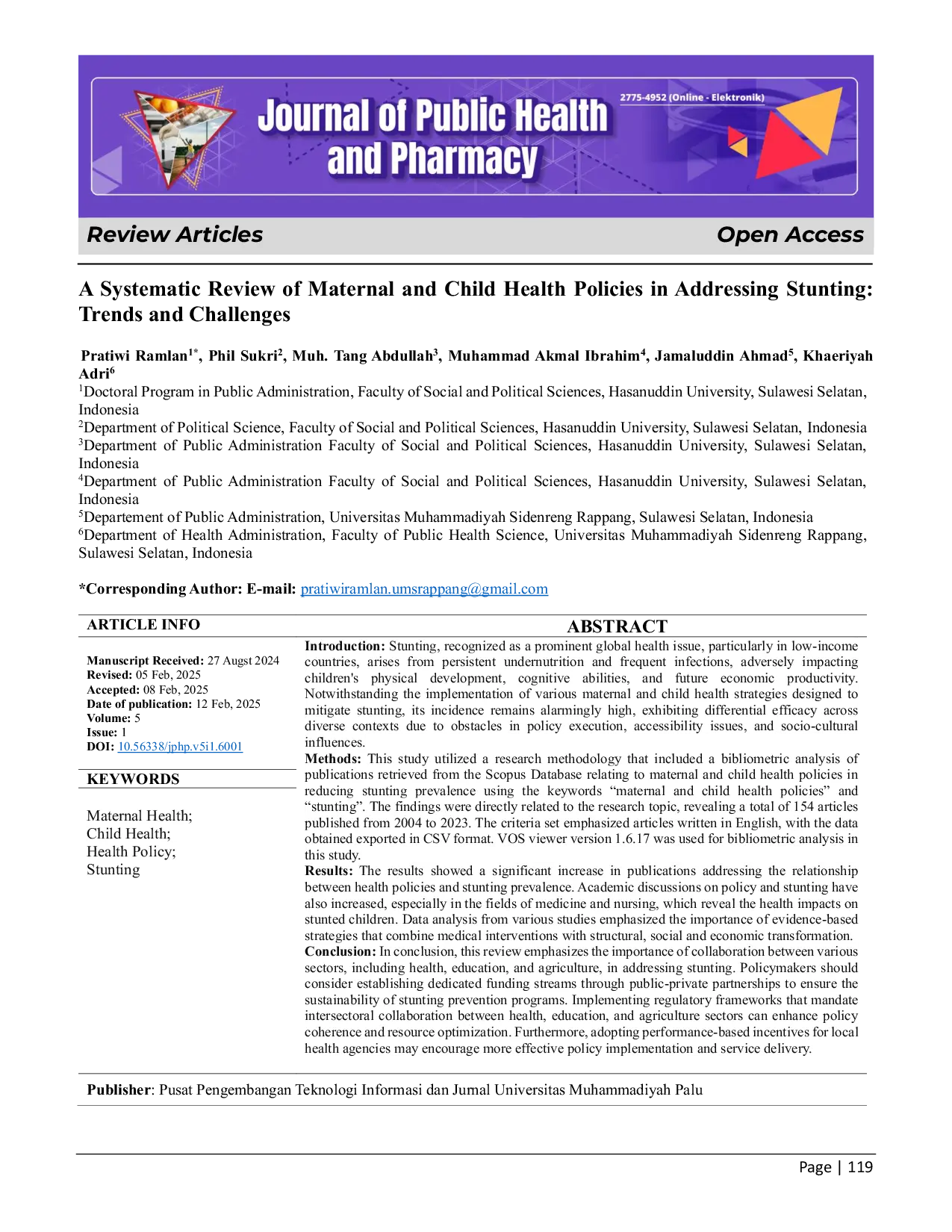 JURIS A Systematic Review of Maternal and Child Health Policies in Addressing Stunting Trends and Challenges