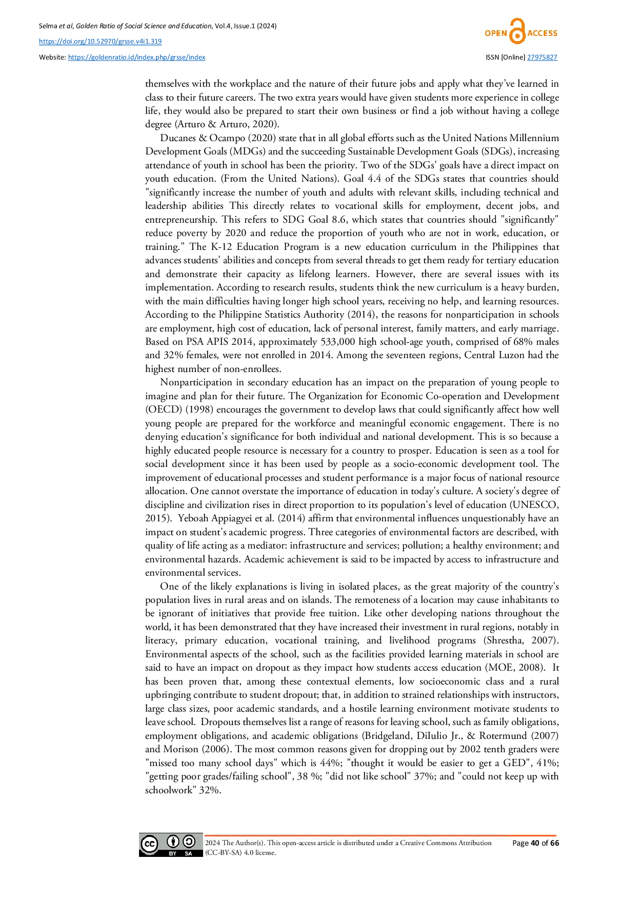 JURIS Exploring the Factors that Impact Access to Senior High Education among Youth in Upper Malubog Manticao Philippines