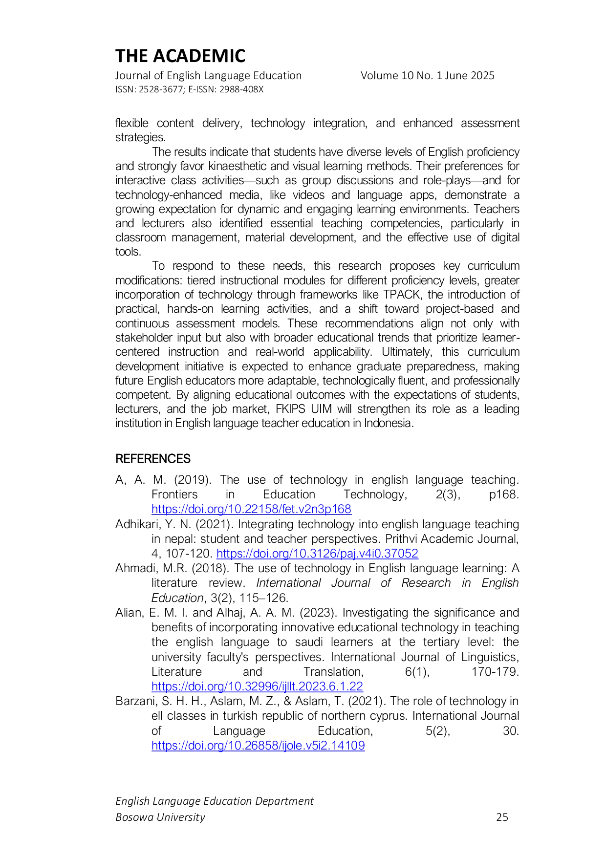 JURIS Curriculum Needs Analysis For English Education Students Toward A Responsive And Technology Integrated Framework