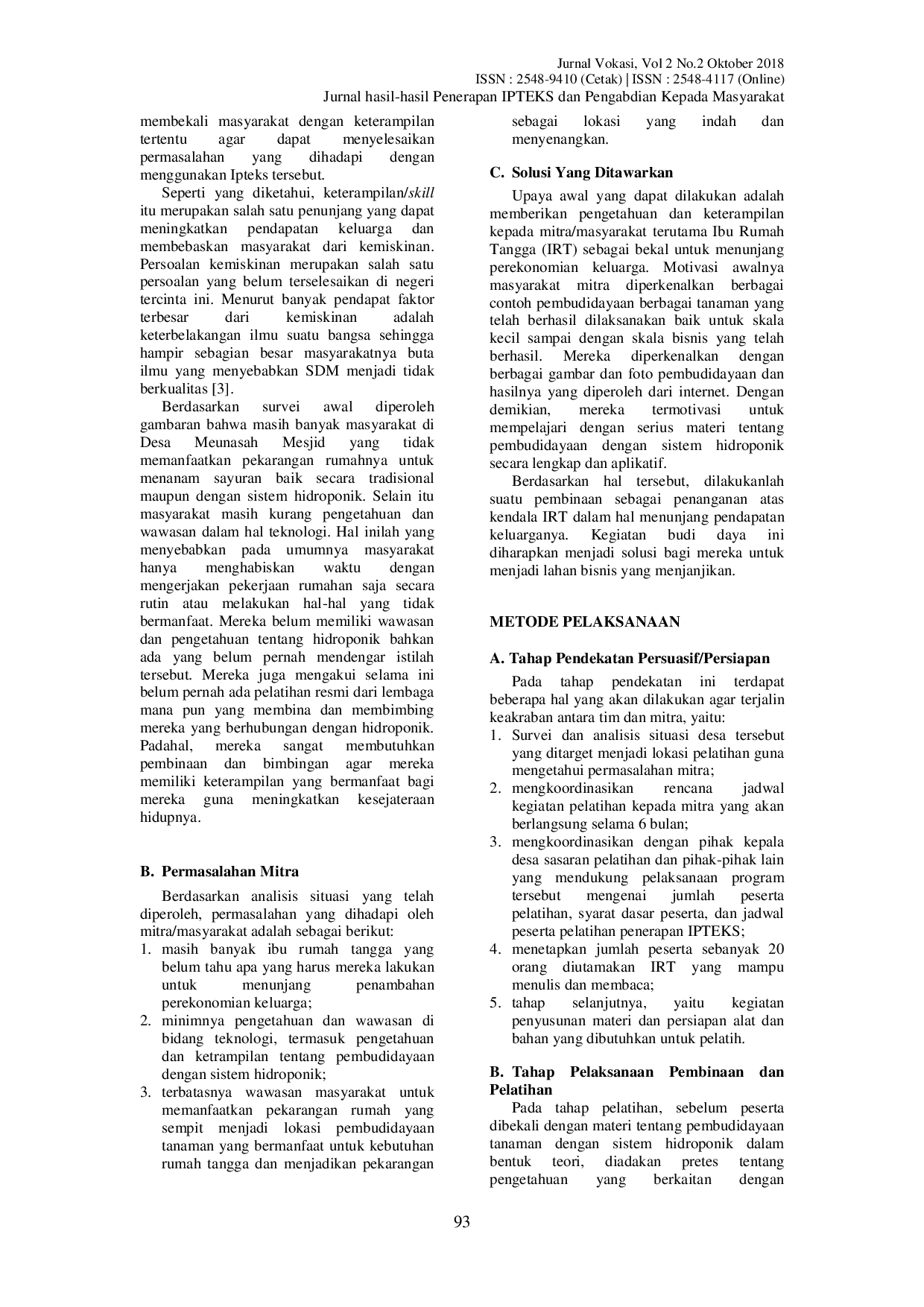 JURIS Pembudidayaan Tanaman Hidroponik Bagi Masyarakat Mesjid Puentuet Kecamatan Blang Mangat