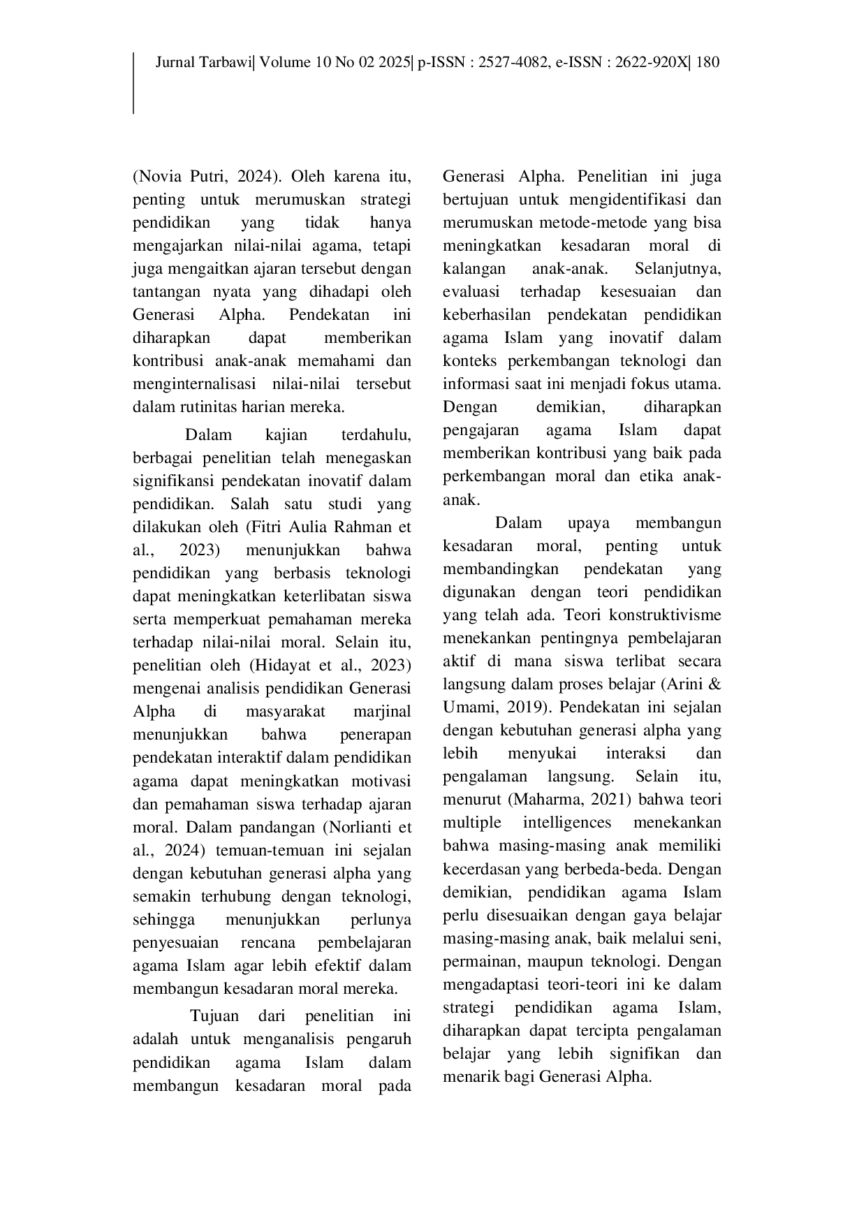 JURIS Strategi Pendidikan Agama Islam untuk Membangun Kesadaran Moral Generasi Alpha
