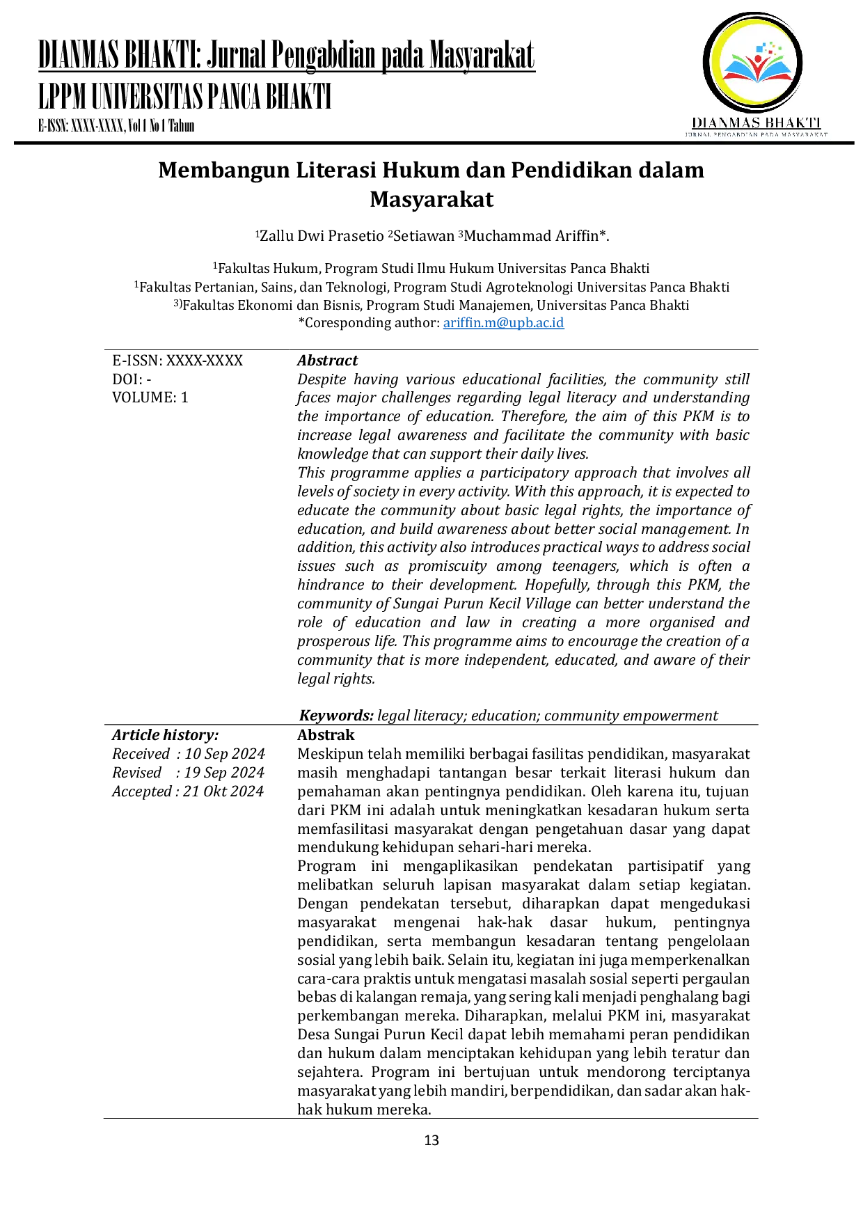 JURIS Membangun Literasi Hukum dan Pendidikan dalam Masyarakat
