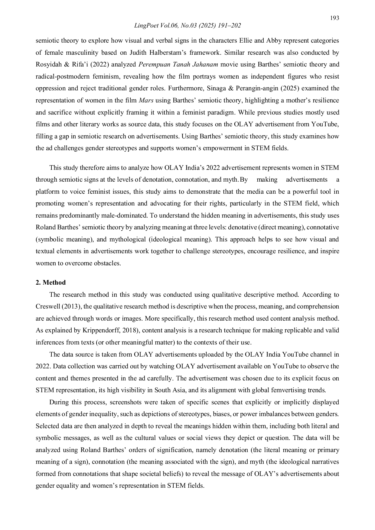 JURIS Breaking Gender Stereotypes In Stem Through Beauty Advertising A Semiotic Analysis