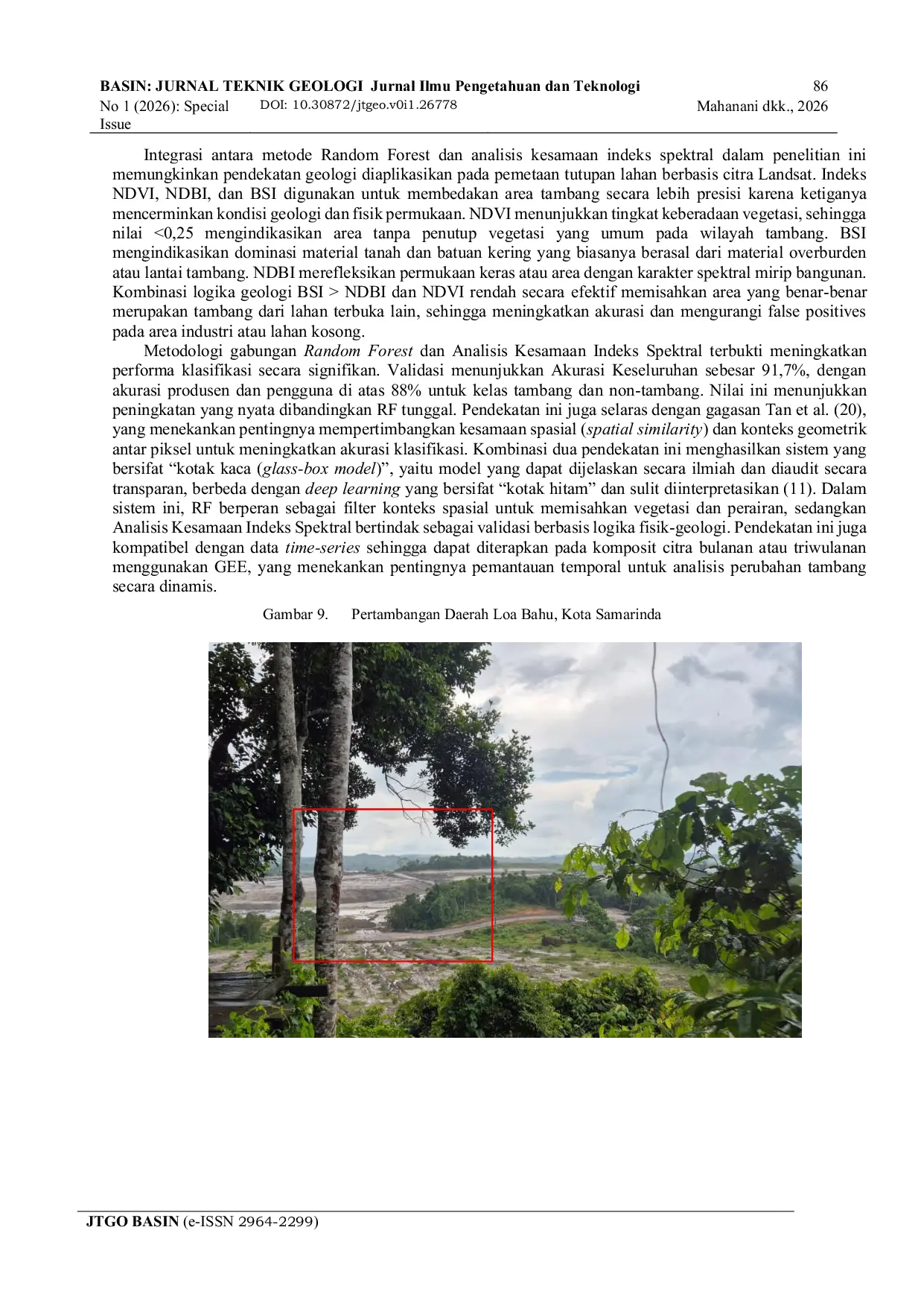 JURIS Integrating Random Forest and Spectral Similarity Index using Landsat Data for the Identification of Mining Areas in Samarinda and Surrounding Regions