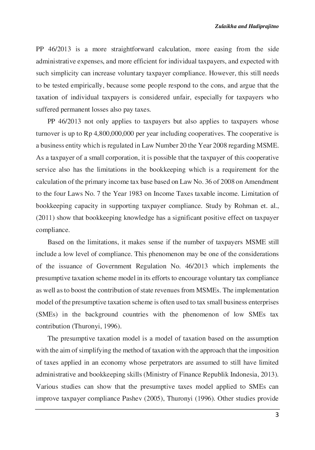 JURIS Presumptive Taxation Scheme Its Impact On Tax Expense and Taxpayer s Compliance