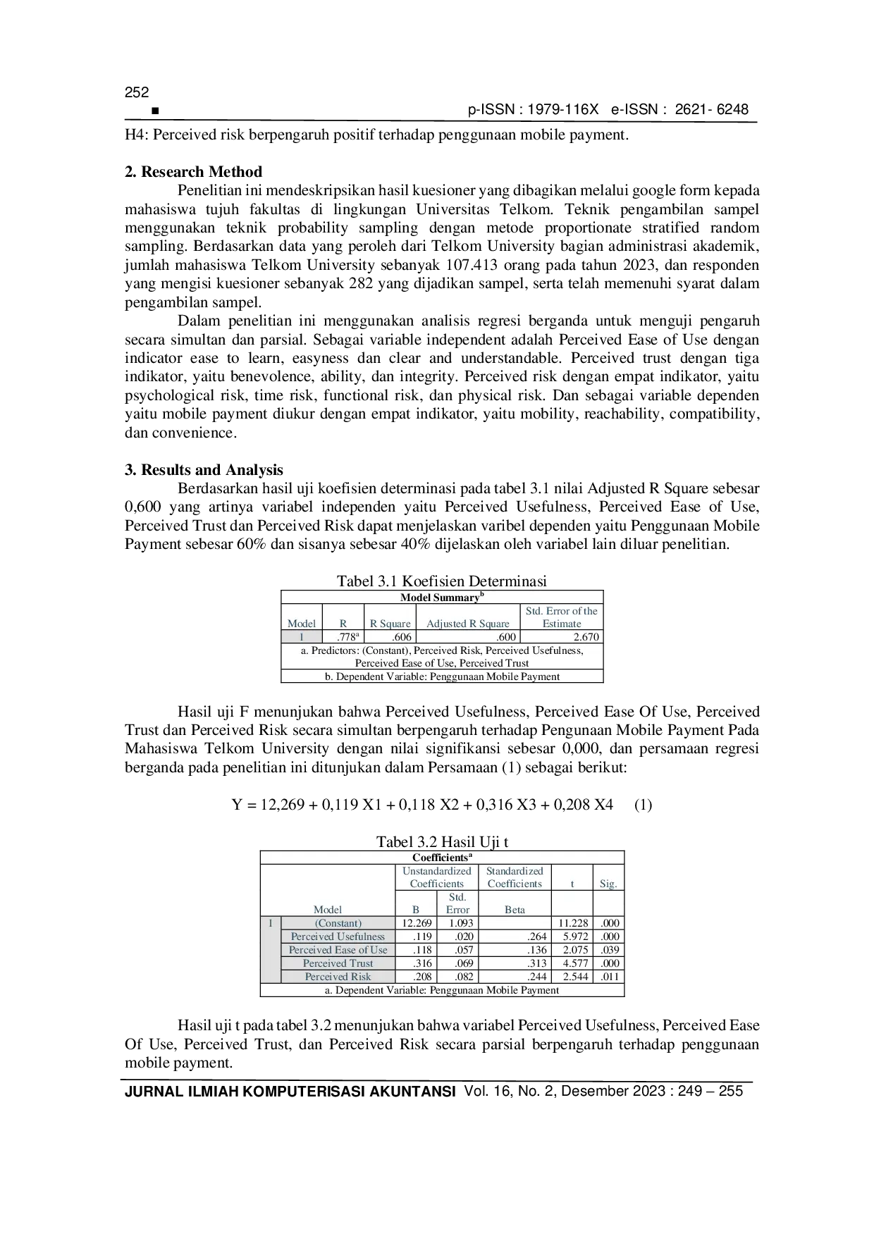 JURIS Penggunaan Mobile Payment Pada Mahasiswa Telkom University